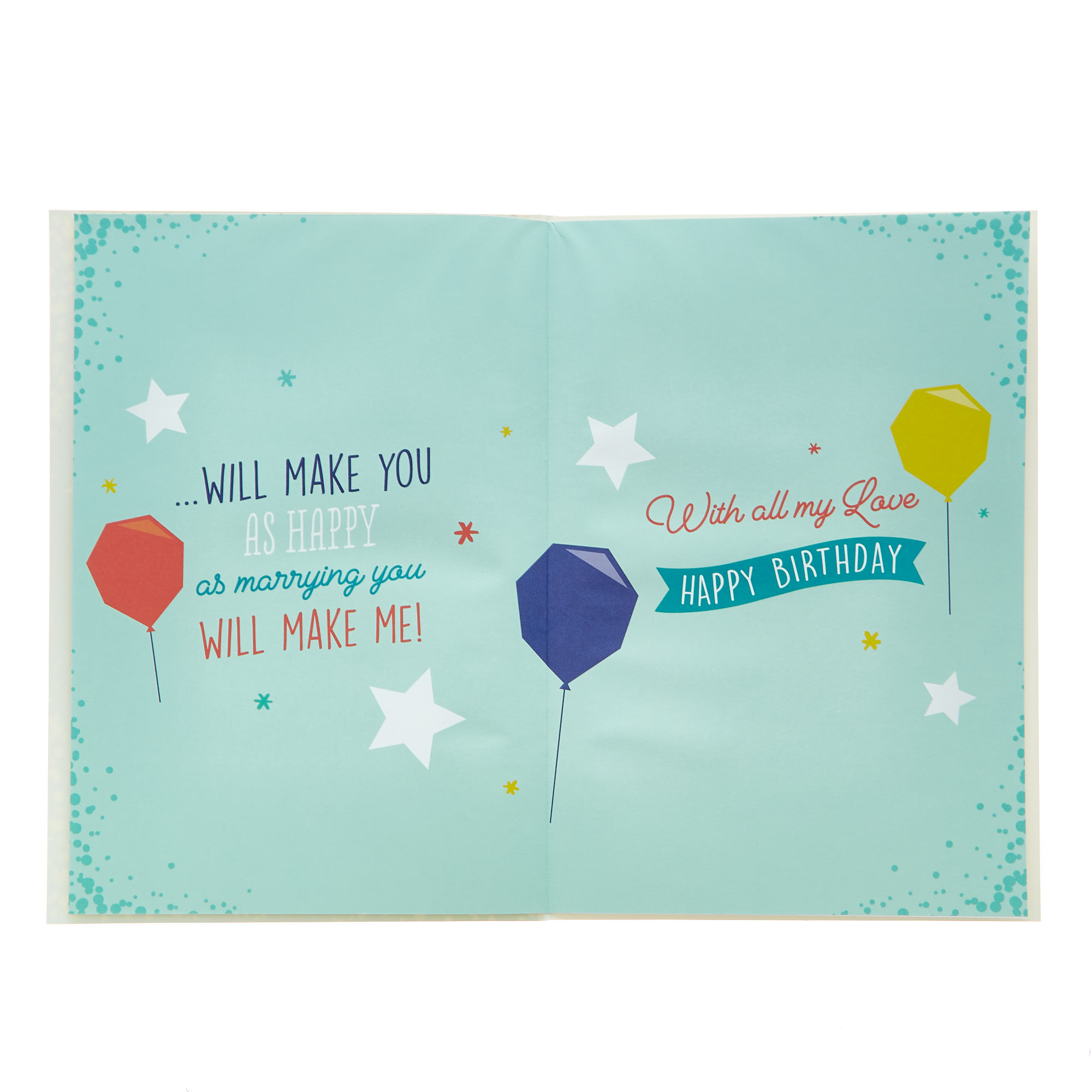 Fiancé Love You Always Iridescent Birthday Card