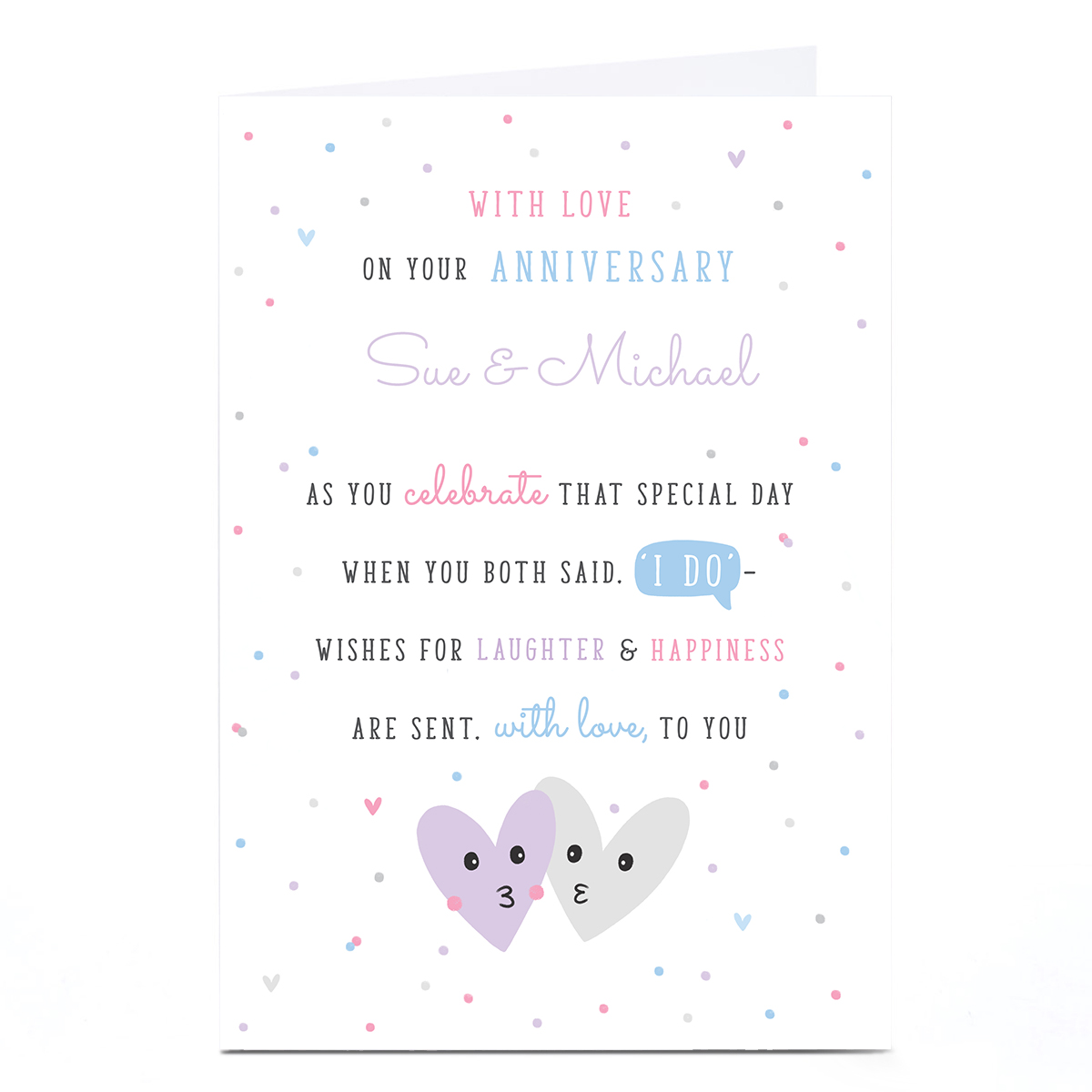 Personalised Wedding Anniversary Card - Laughter & Happiness