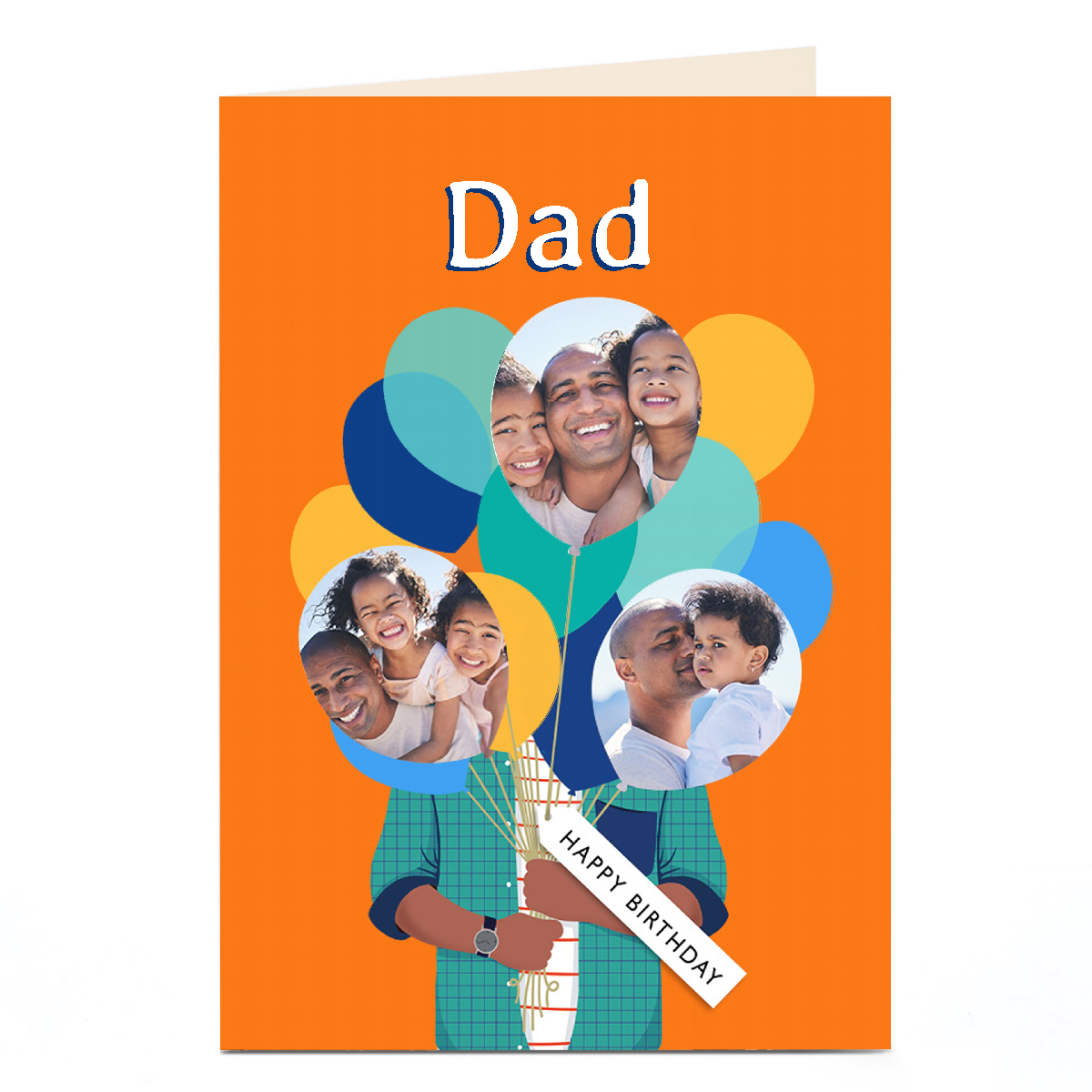 Photo Birthday Card - Holding Balloons