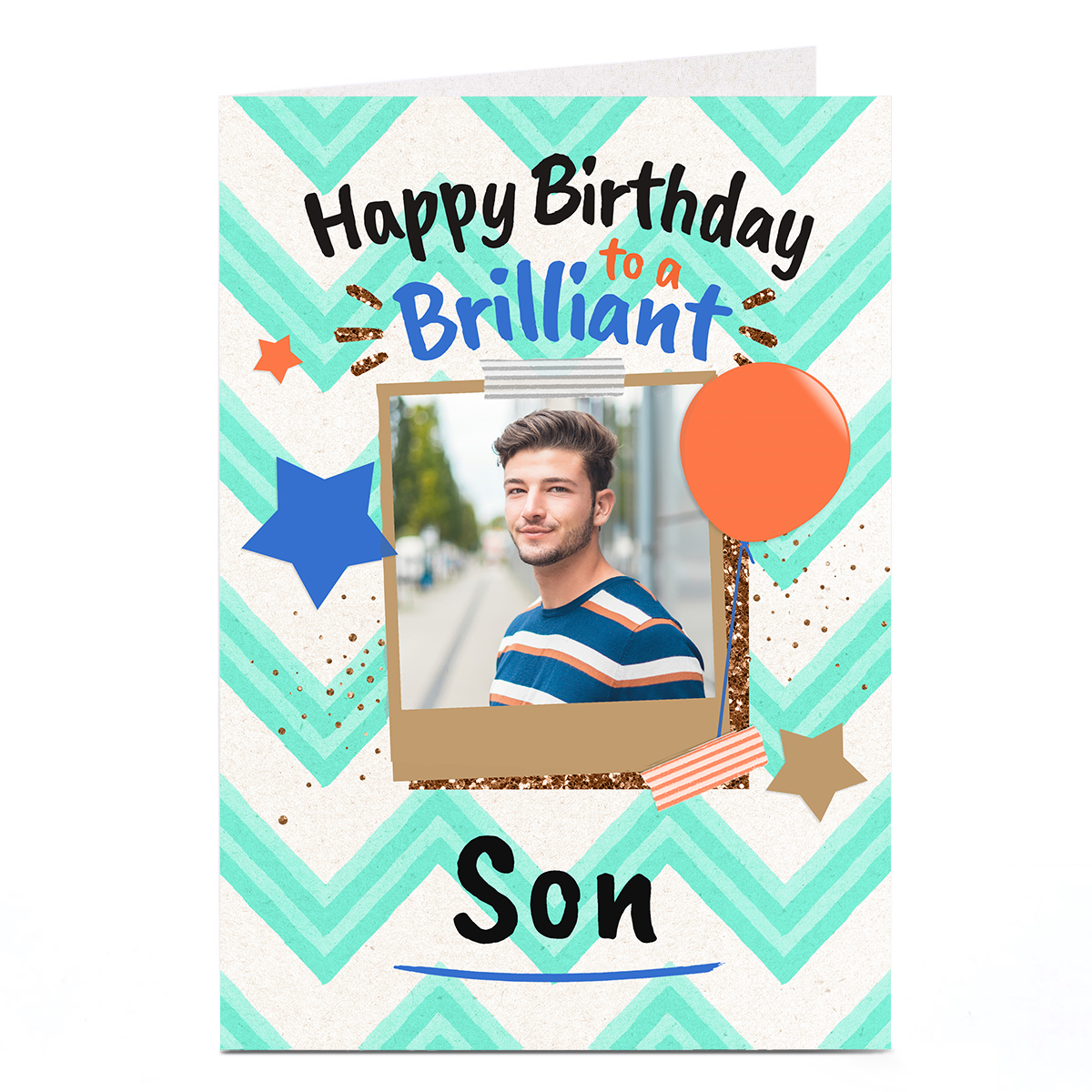 Photo Birthday Card - Polaroid Brilliant Son