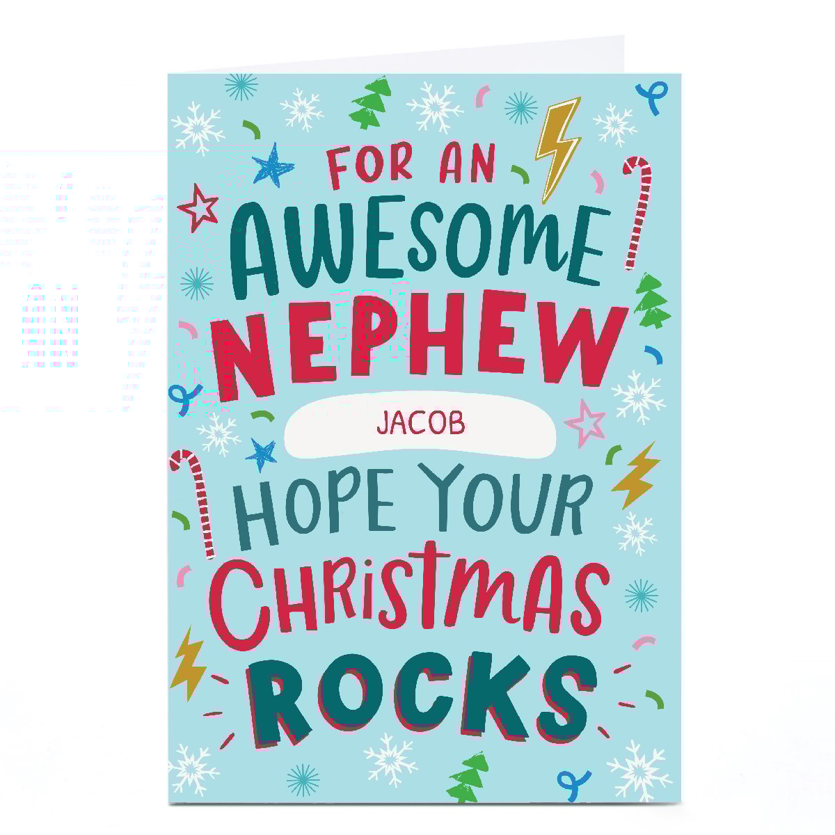 Personalised Ebony Newton Christmas Card - Awesome Nephew