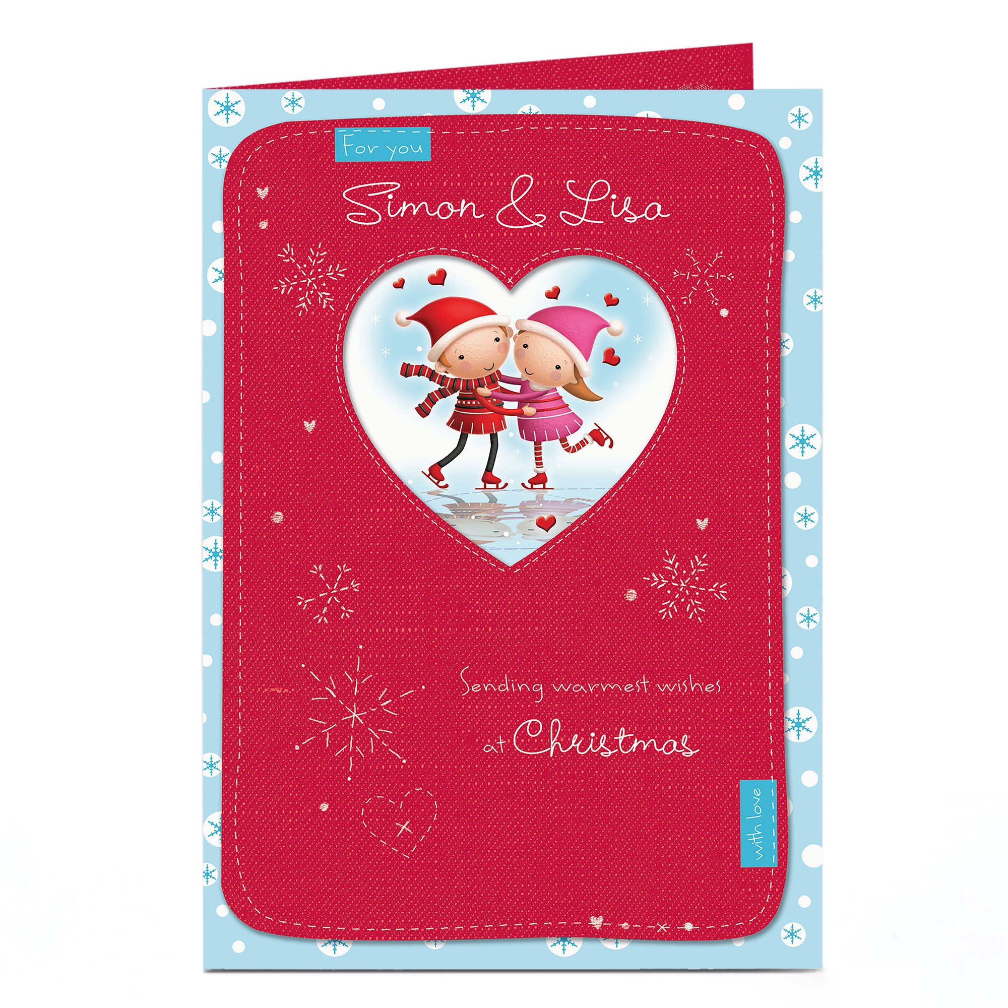 Personalised Christmas Card - Ice Skating