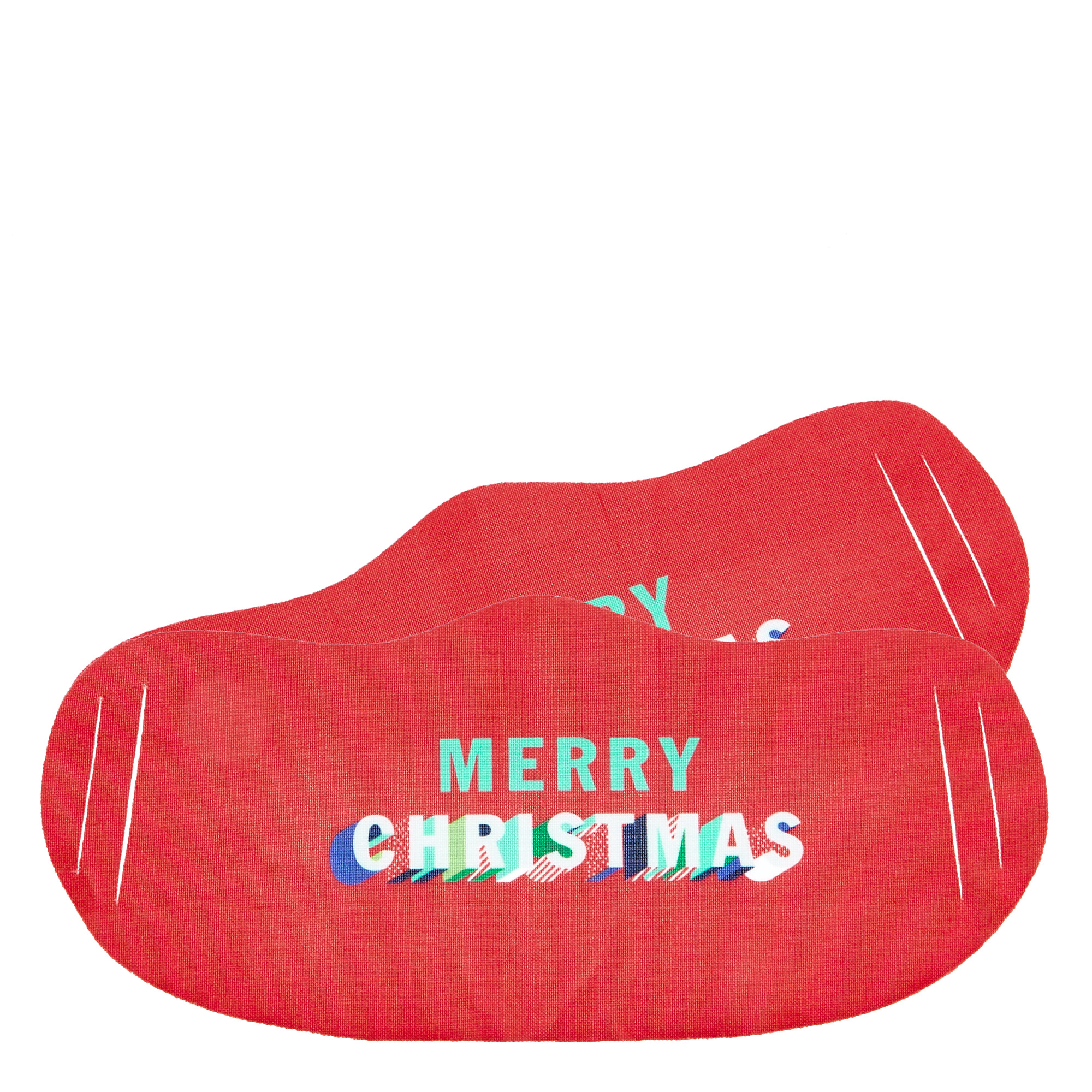 Washable Merry Christmas Face Coverings - Pack Of 2