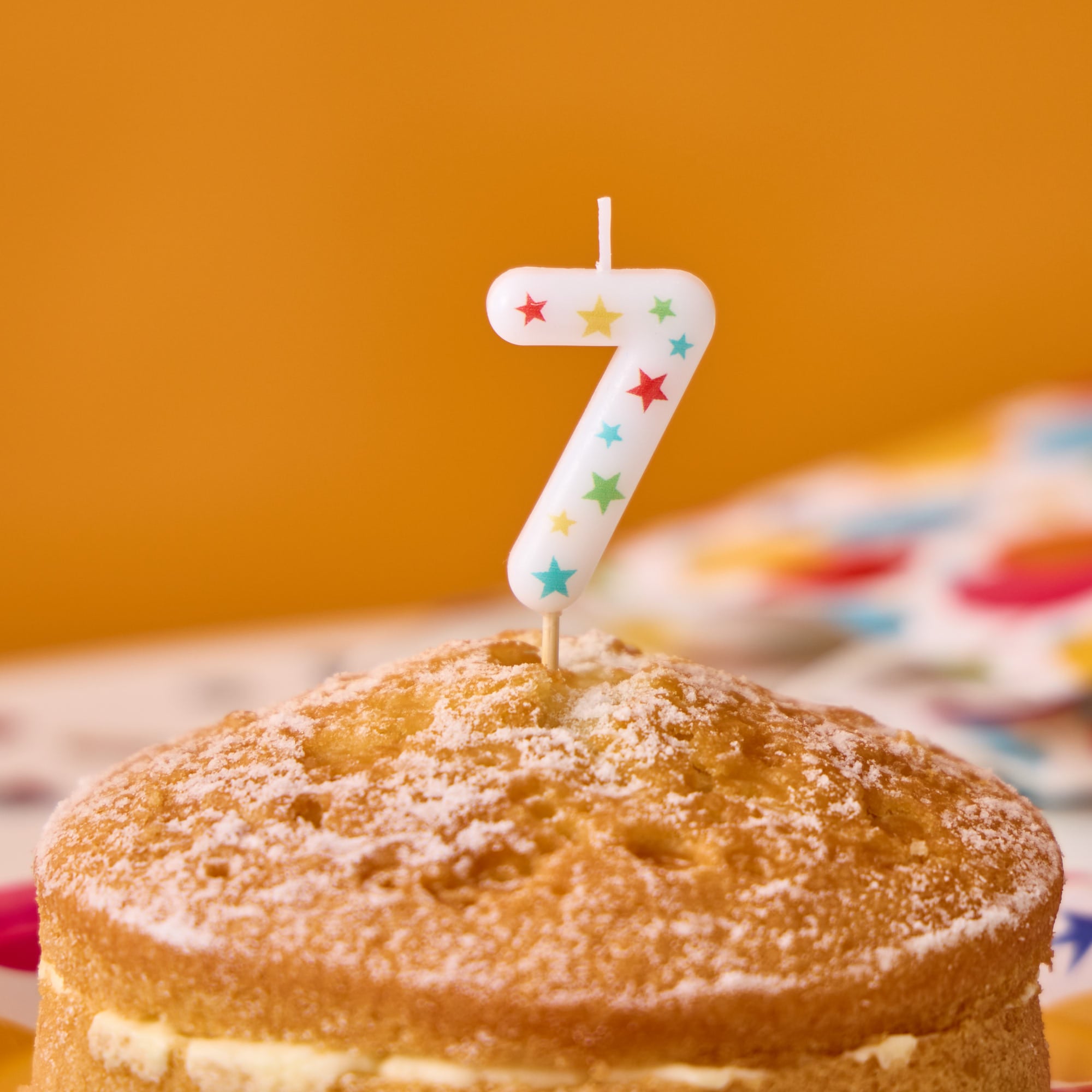 Star Print Number 7 Cake Candle
