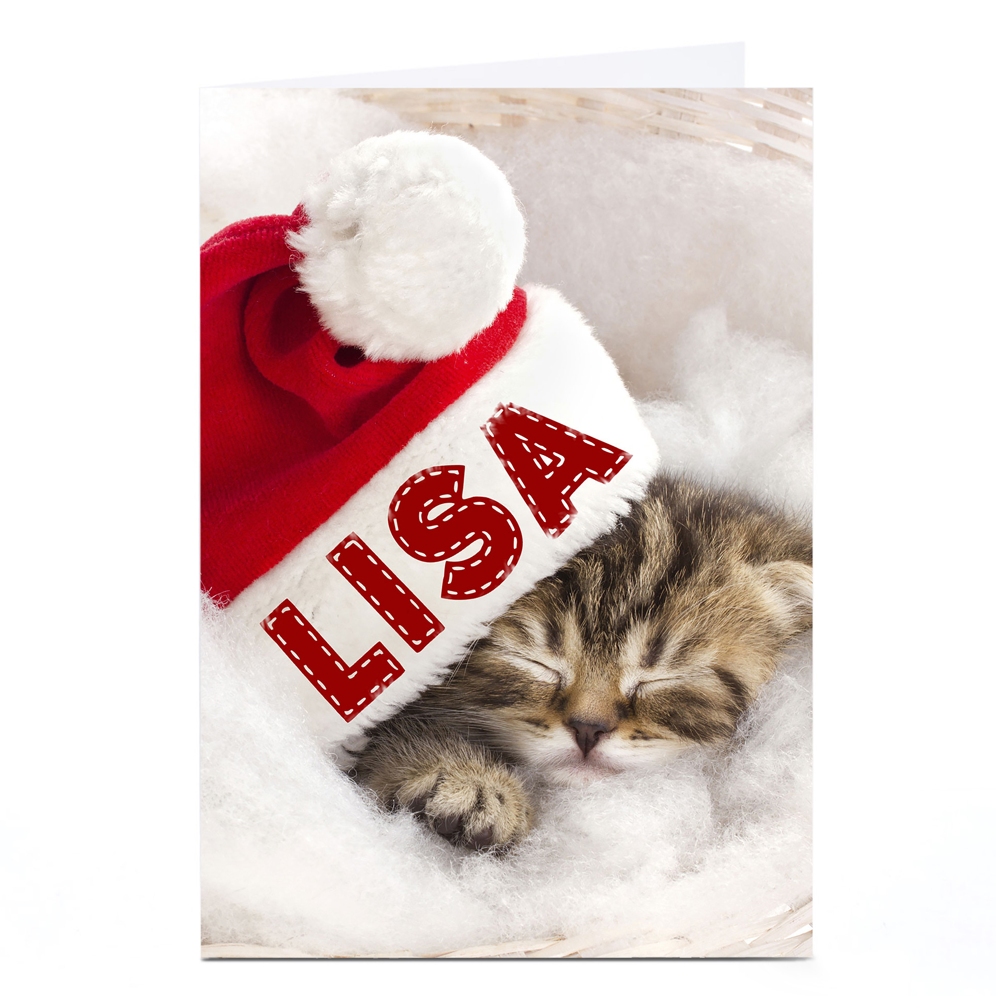 Personalised Christmas Card - Cat In A Hat