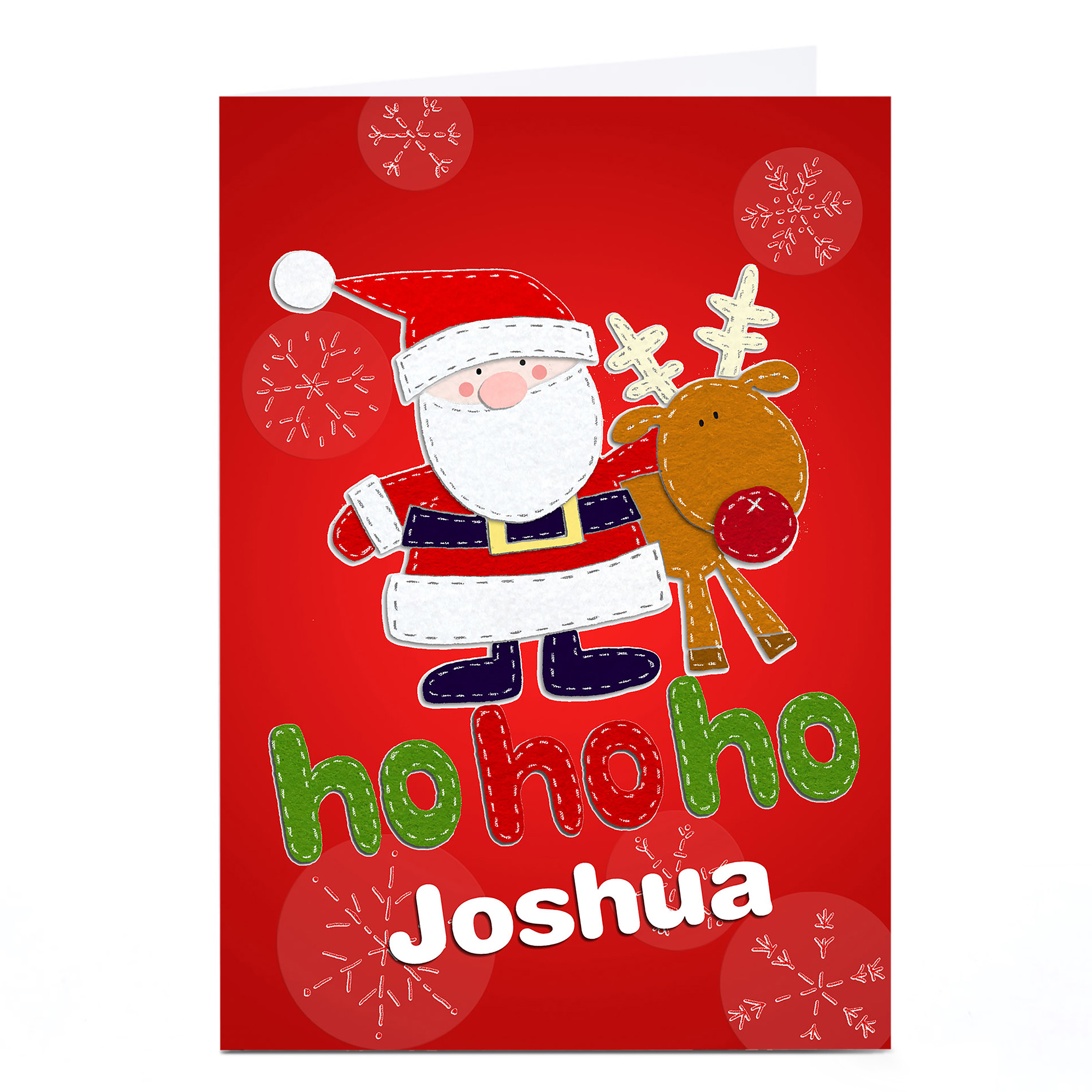 Personalised Christmas Card - Rudolf & Santa