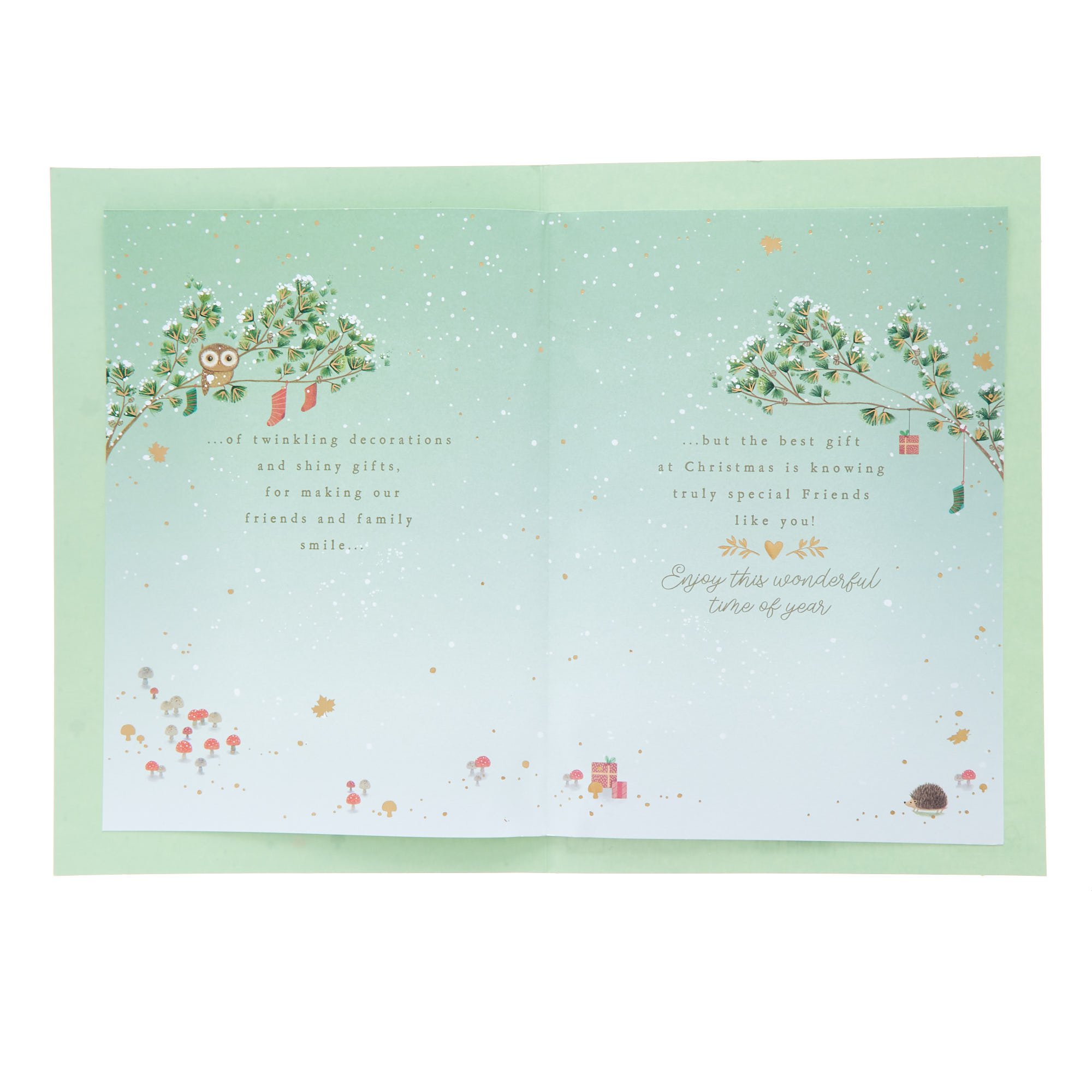 Friends Wreath & Foxes Christmas Card