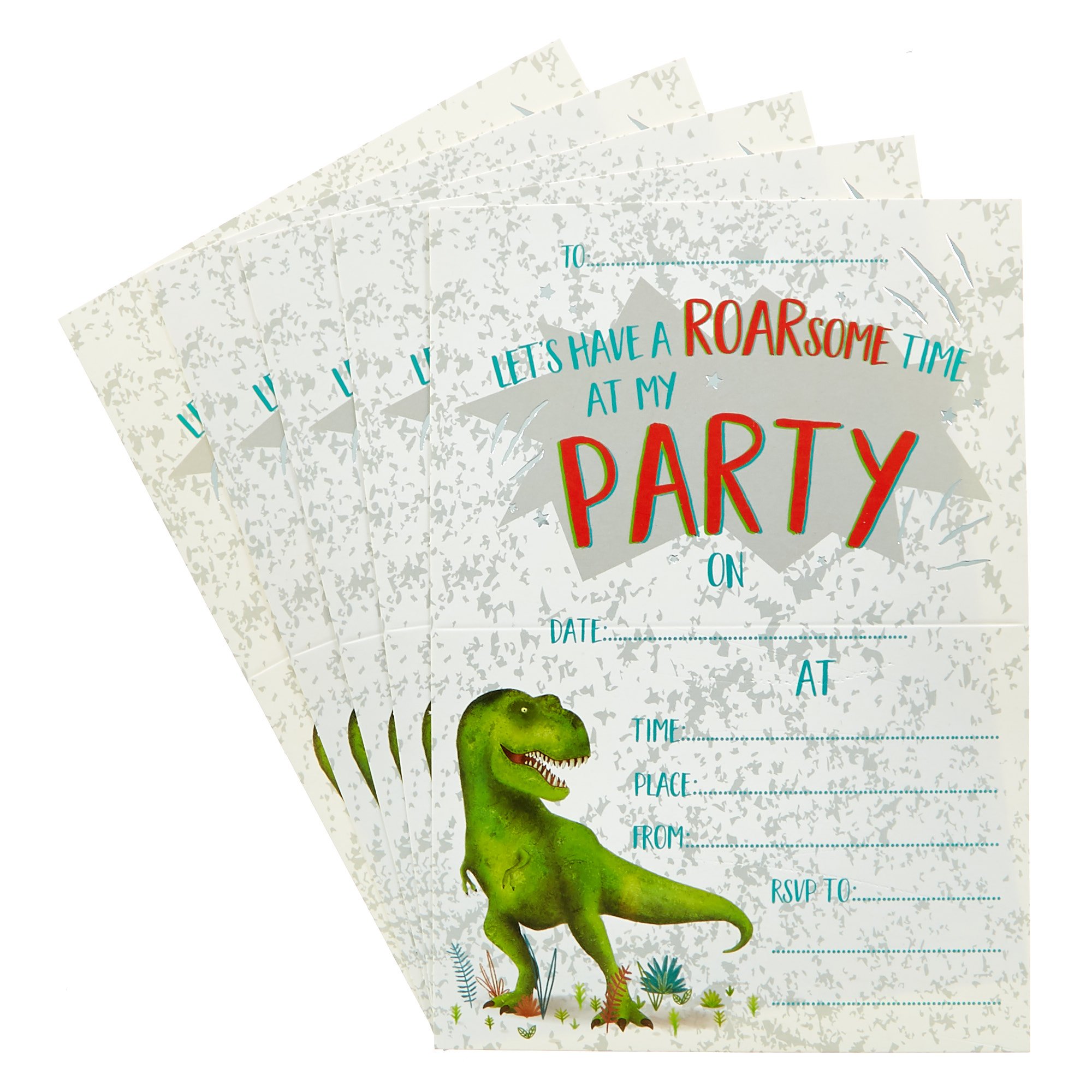 Dinosaur Children's Party Invitations - Pack Of 20
