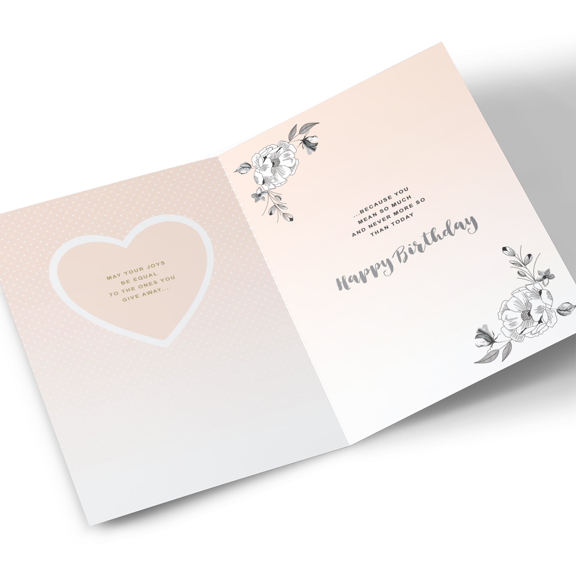 Birthday Card - Black and White Classic Flowers, Nan