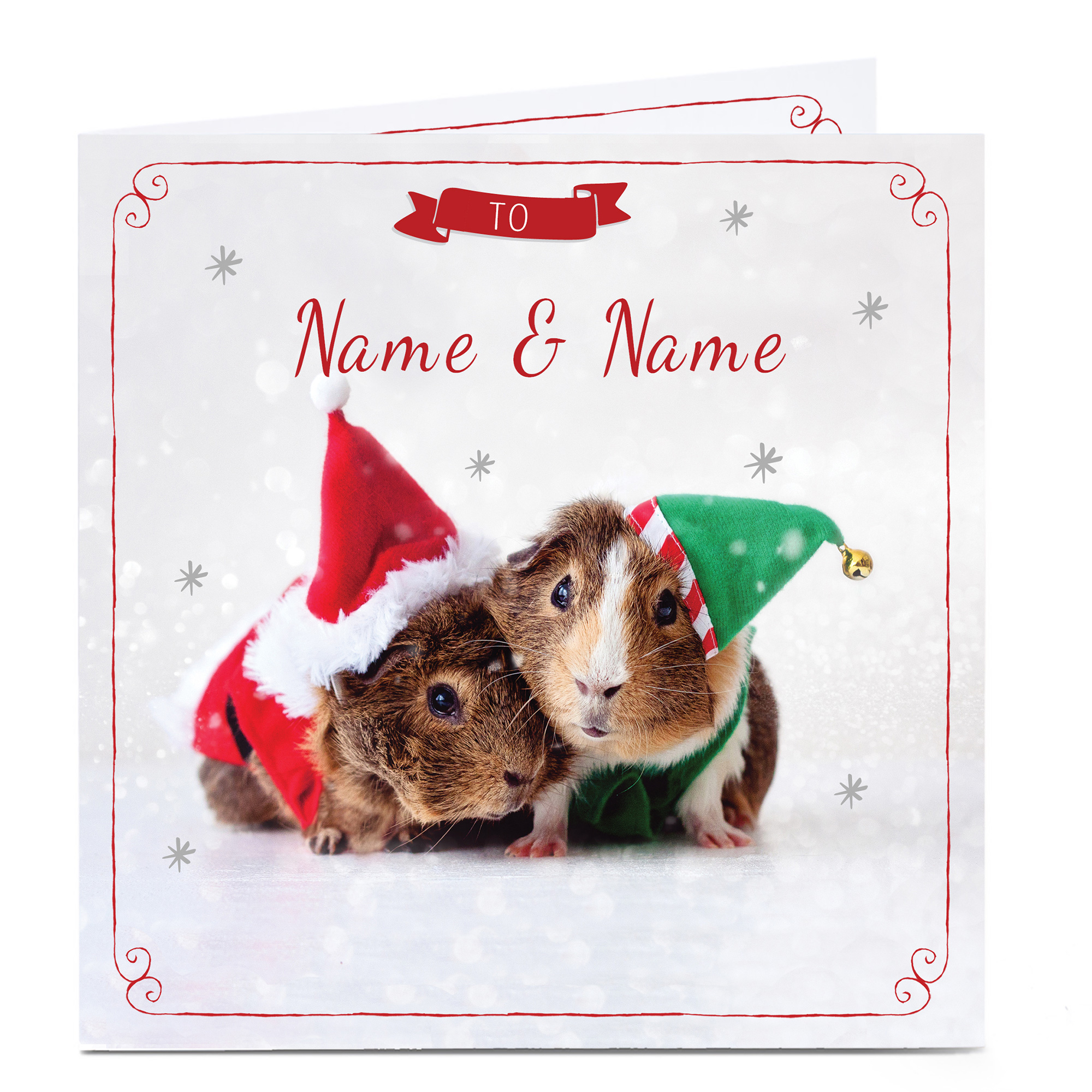 Personalised Christmas Card - Festive Guinea Pigs