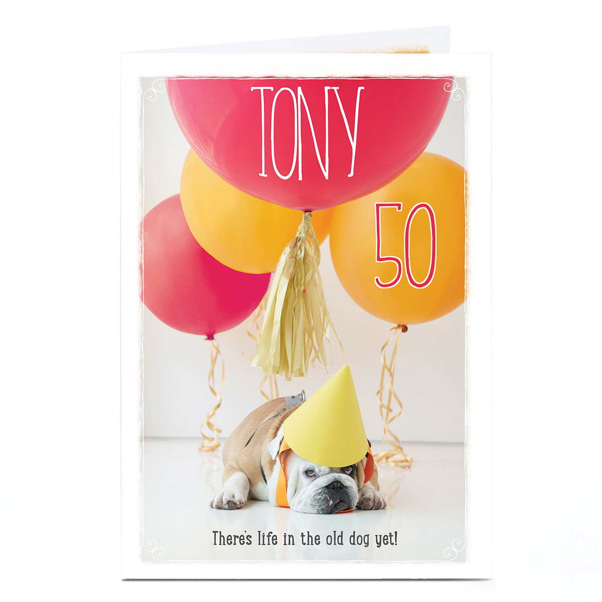 Personalised Birthday Card - Old Dog, Editable Age
