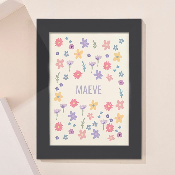 Personalised Flowers Framed Print