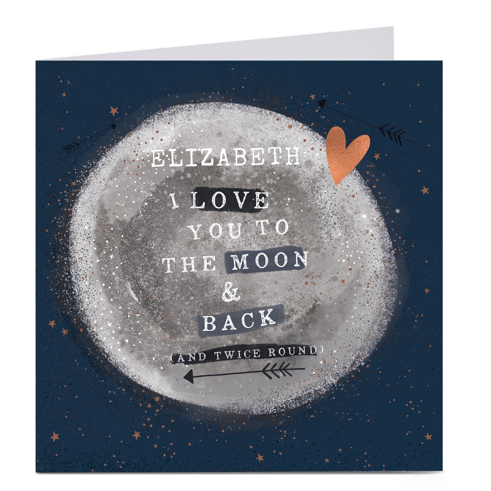 Personalised Valentine's Card - To The Moon & Back