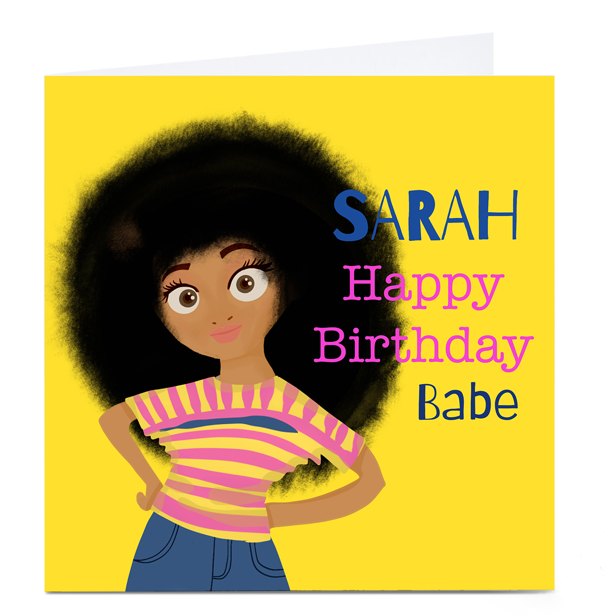 Personalised Rosha Designs Birthday Card - Babe