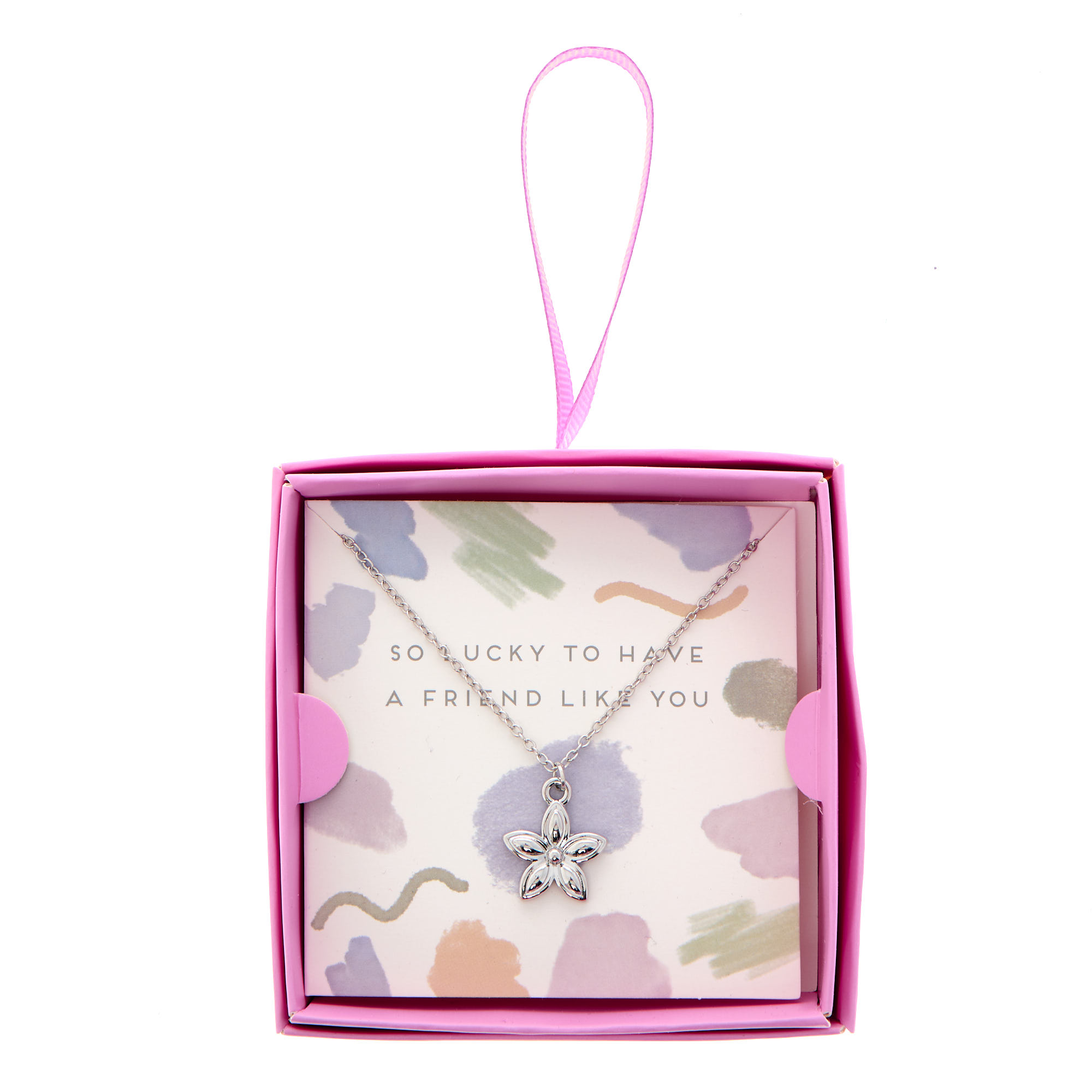 So Lucky To Have A Friend Like You Flower Necklace