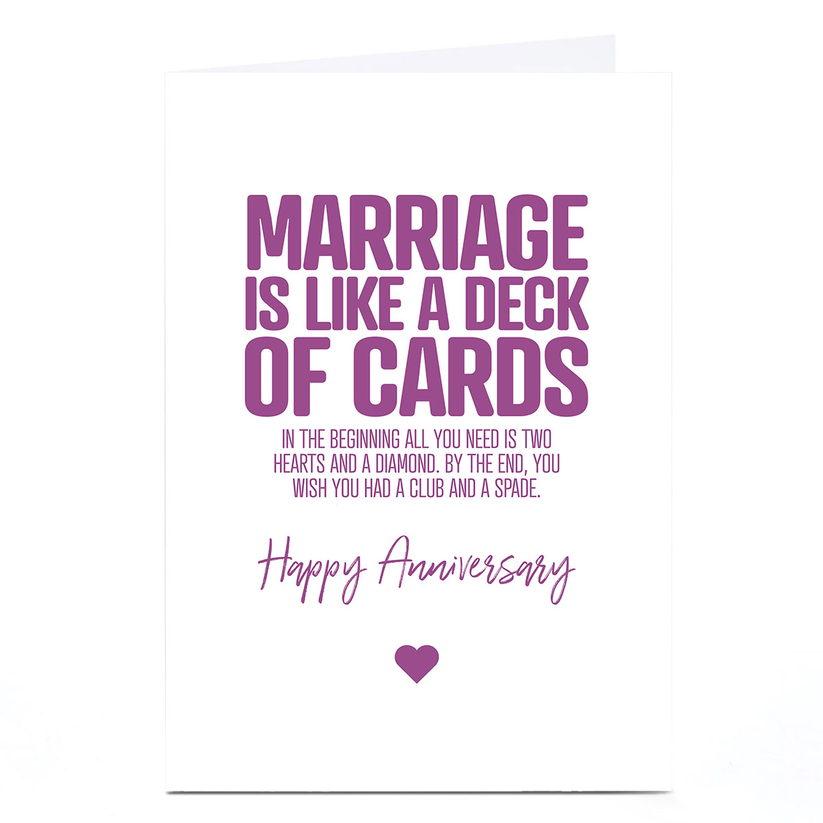 Personalised Punk Anniversary Card - Deck of Cards