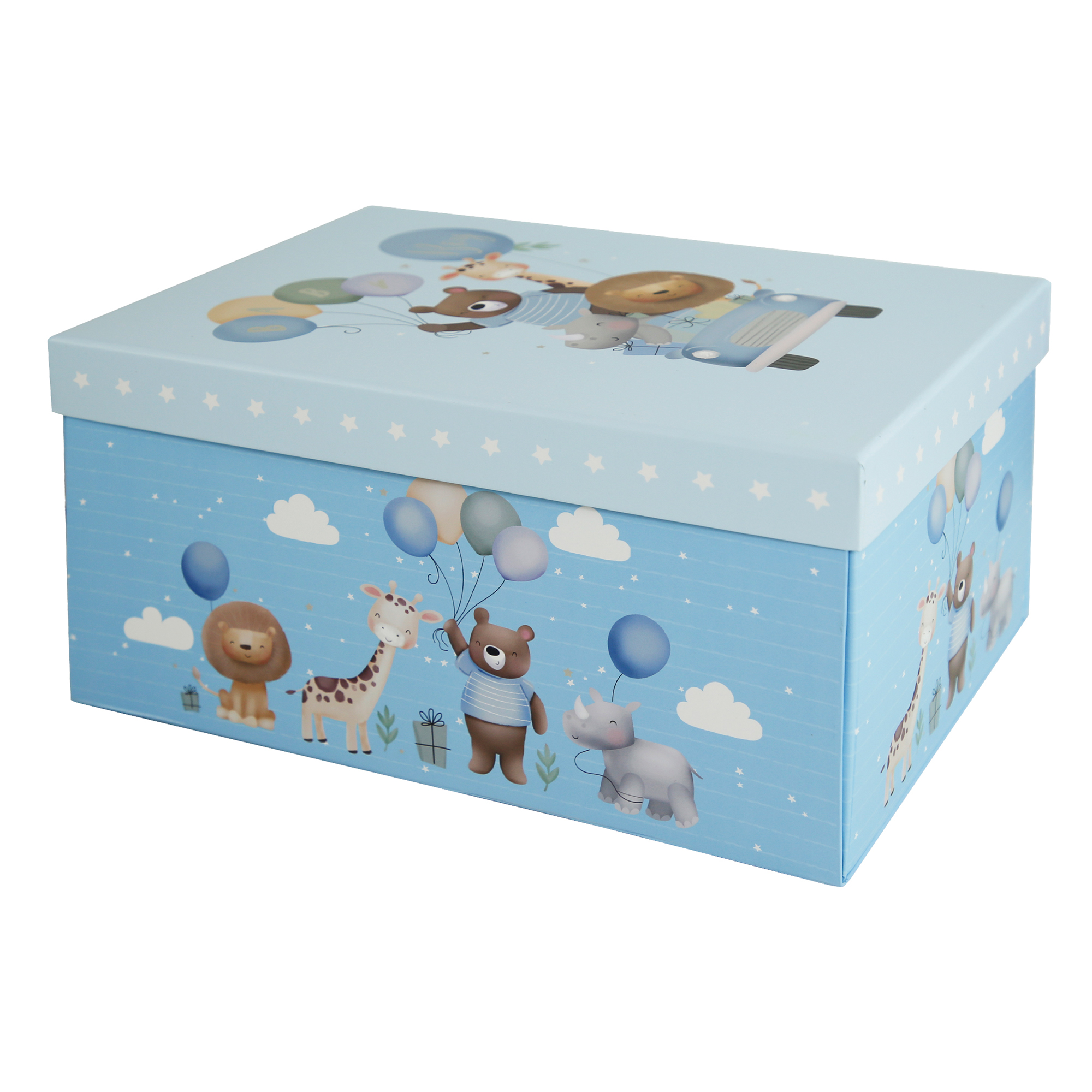Blue Baby Boy Flat-Pack Trunk Gift Box