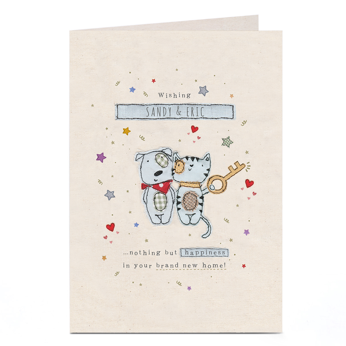 Personalised New Home Card - Cat & Dog Couple