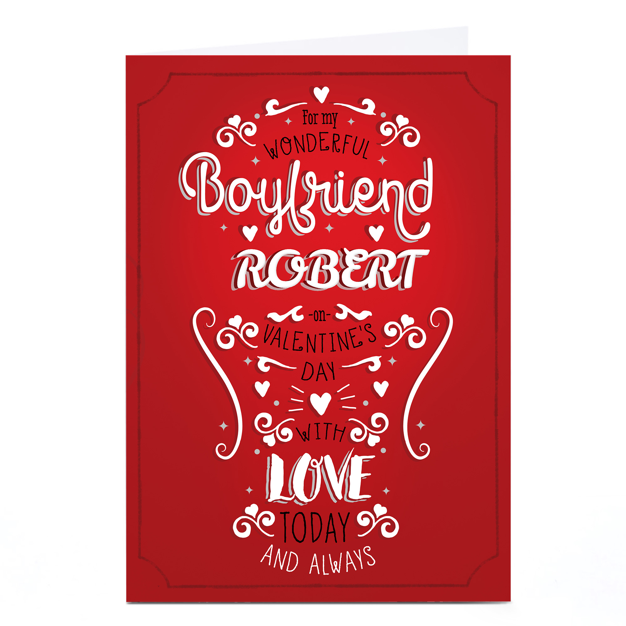 Personalised Valentine's Card - With Love Boyfriend