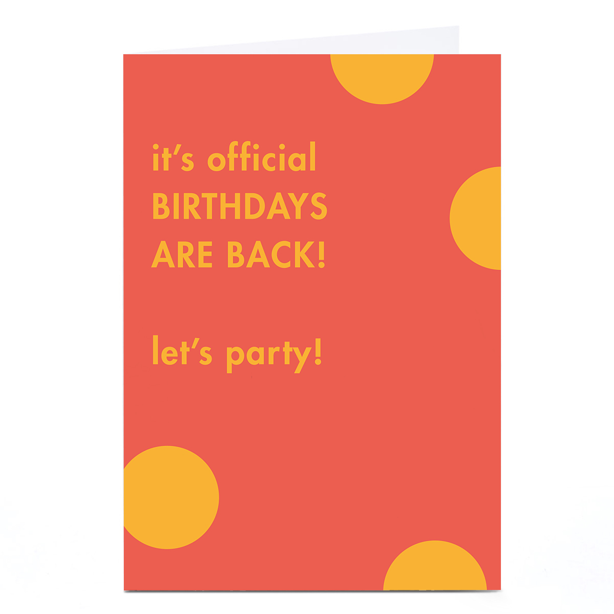 Personalised Birthday Card - They're Back Let's Party
