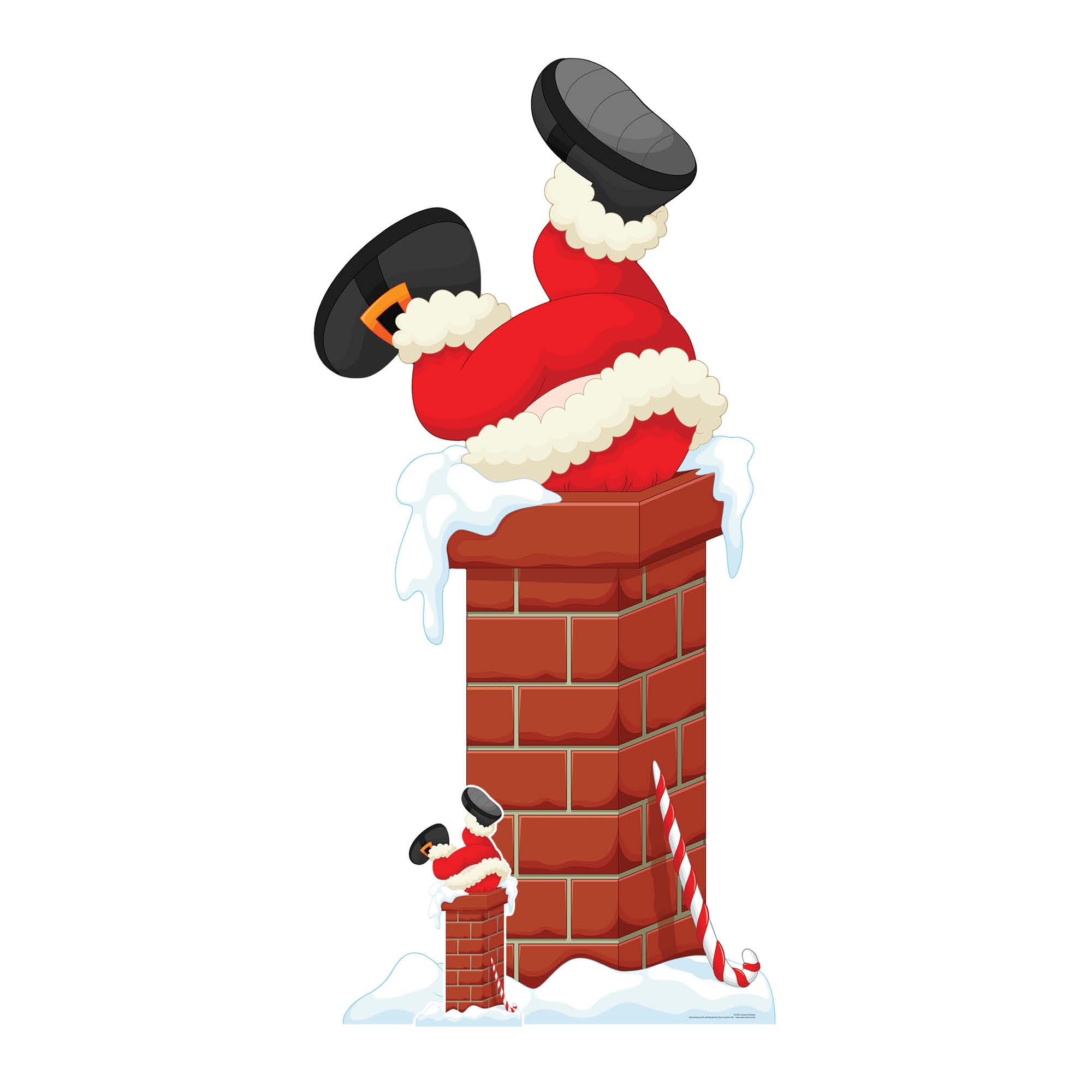 Santa Stuck in Chimney Cardboard Cutout 