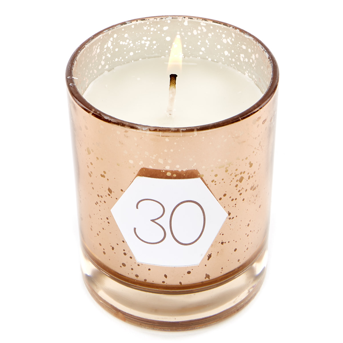 Rose Gold Vanilla Scented 30th Birthday Candle