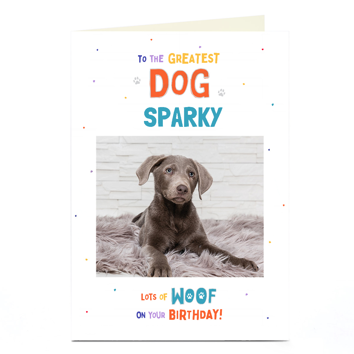 Photo Pet Birthday Card - To The Greatest Dog