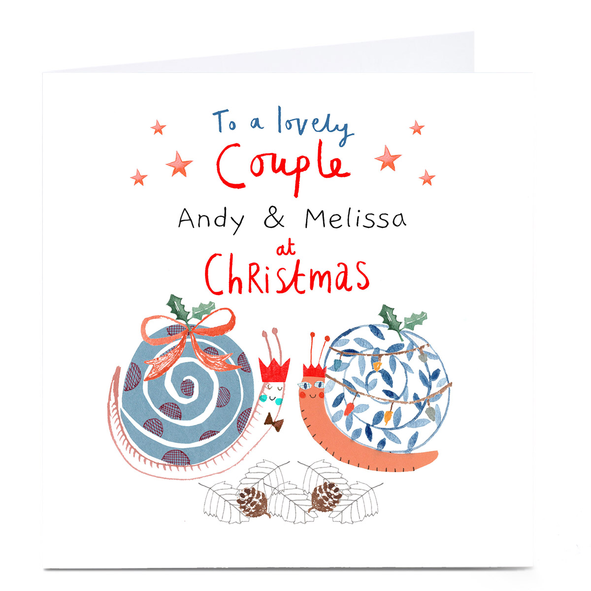 Personalised Lindsay Loves To Draw Christmas Card - Lovely Couple