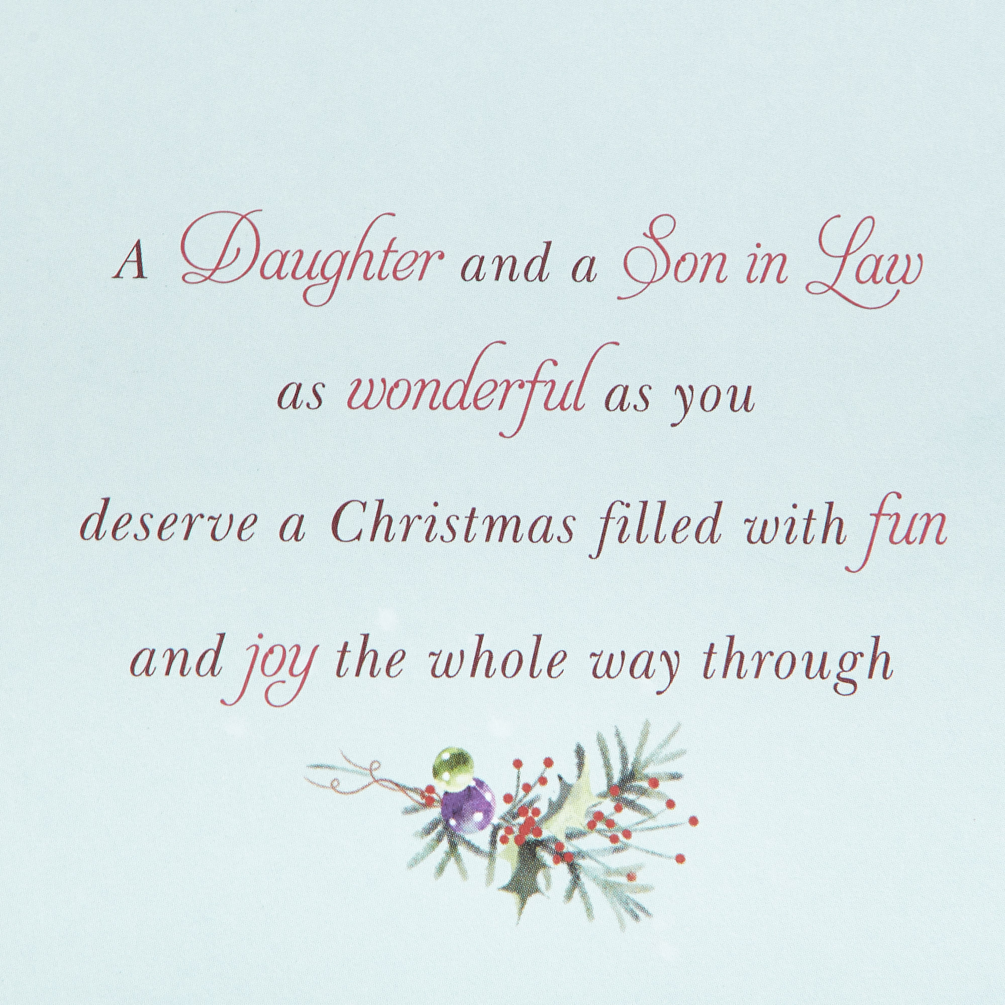 Christmas Card - Special Daughter And Son in Law, Gifts