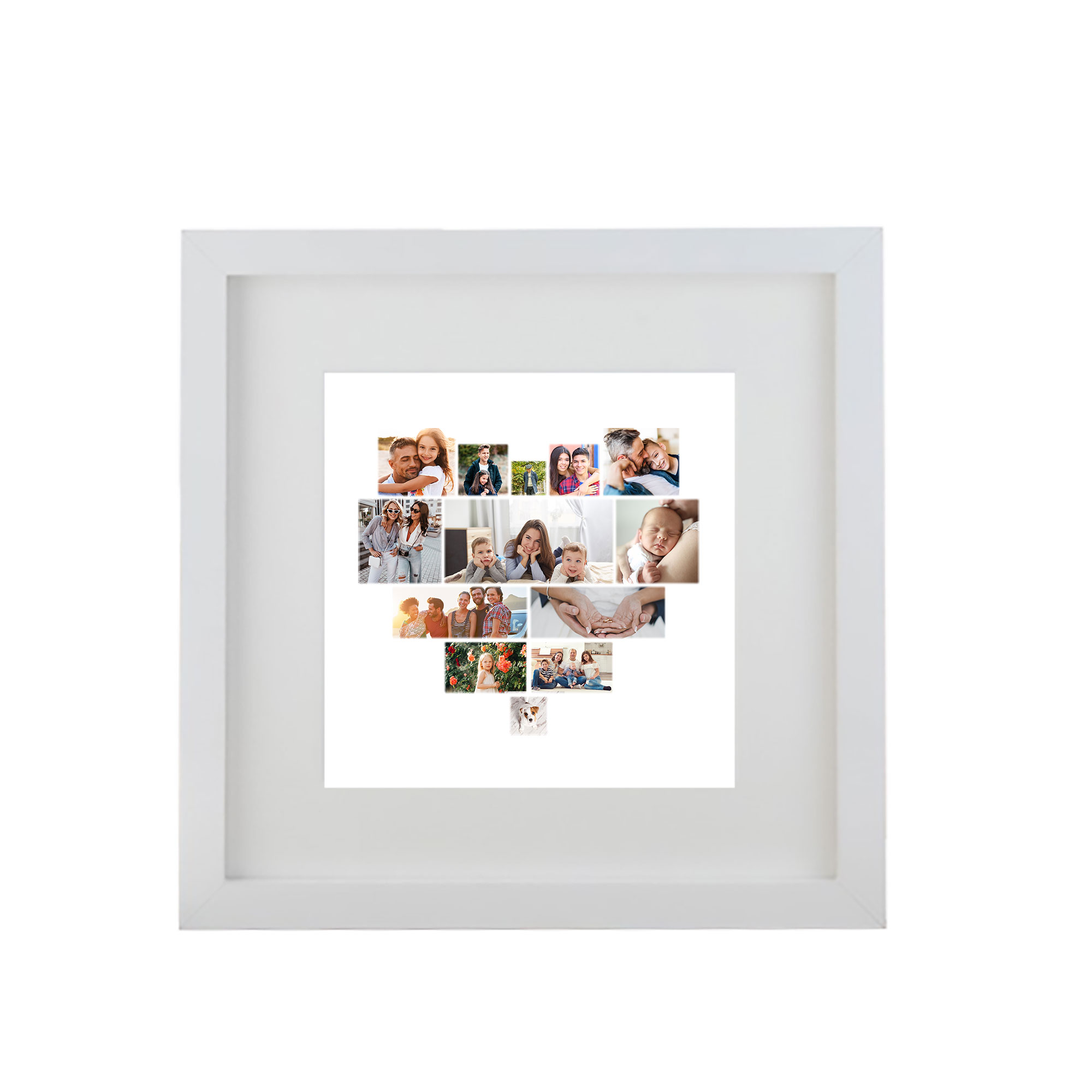 Multi Photo Upload Square Framed Print - Heart