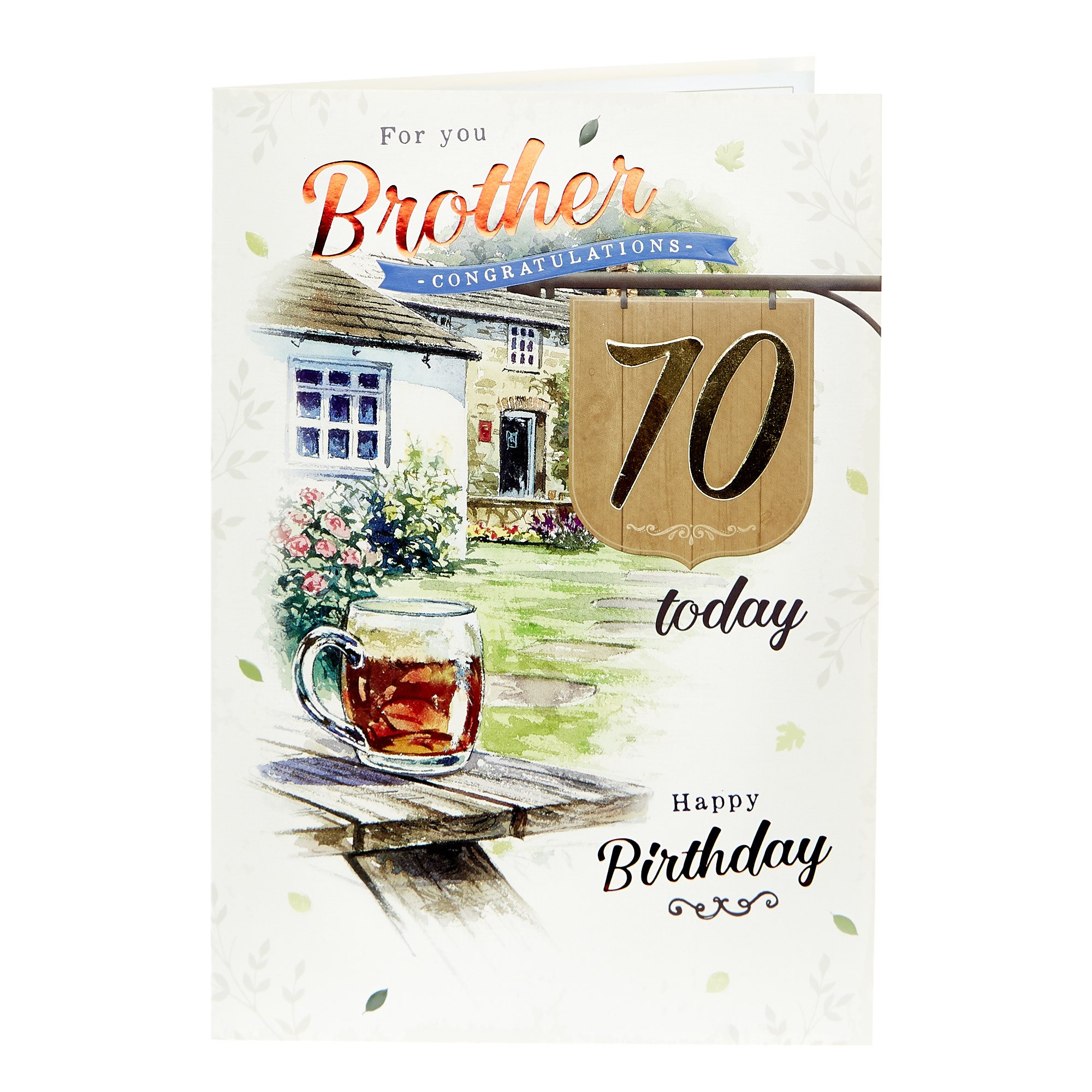 70th Birthday Card - For You Brother