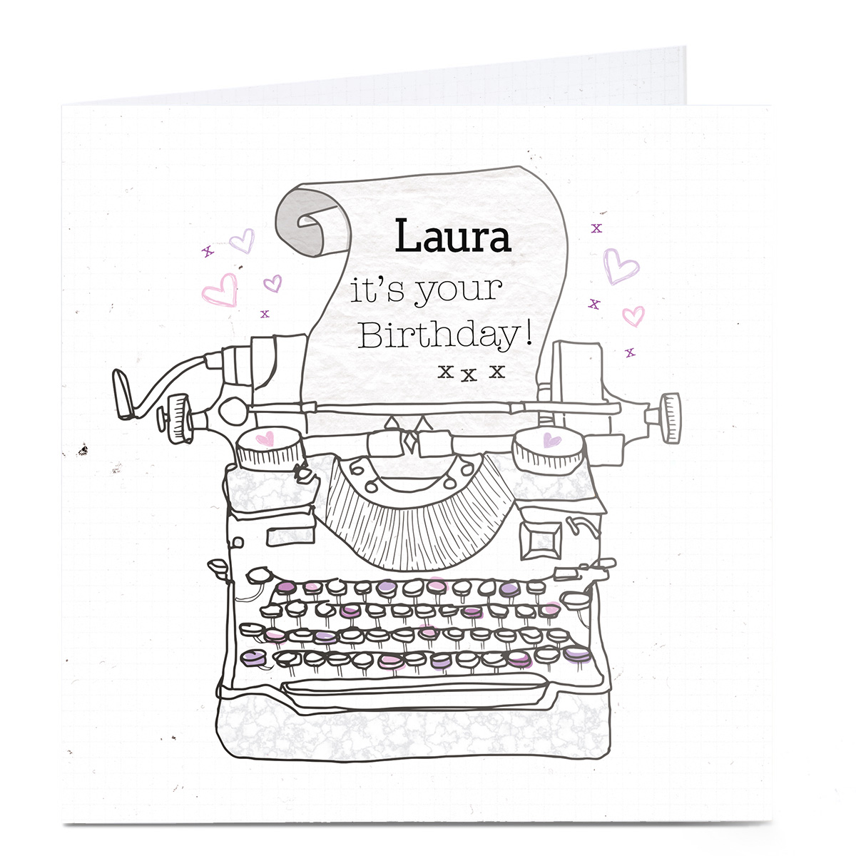 Personalised Birthday Card - Typewriter Birthday