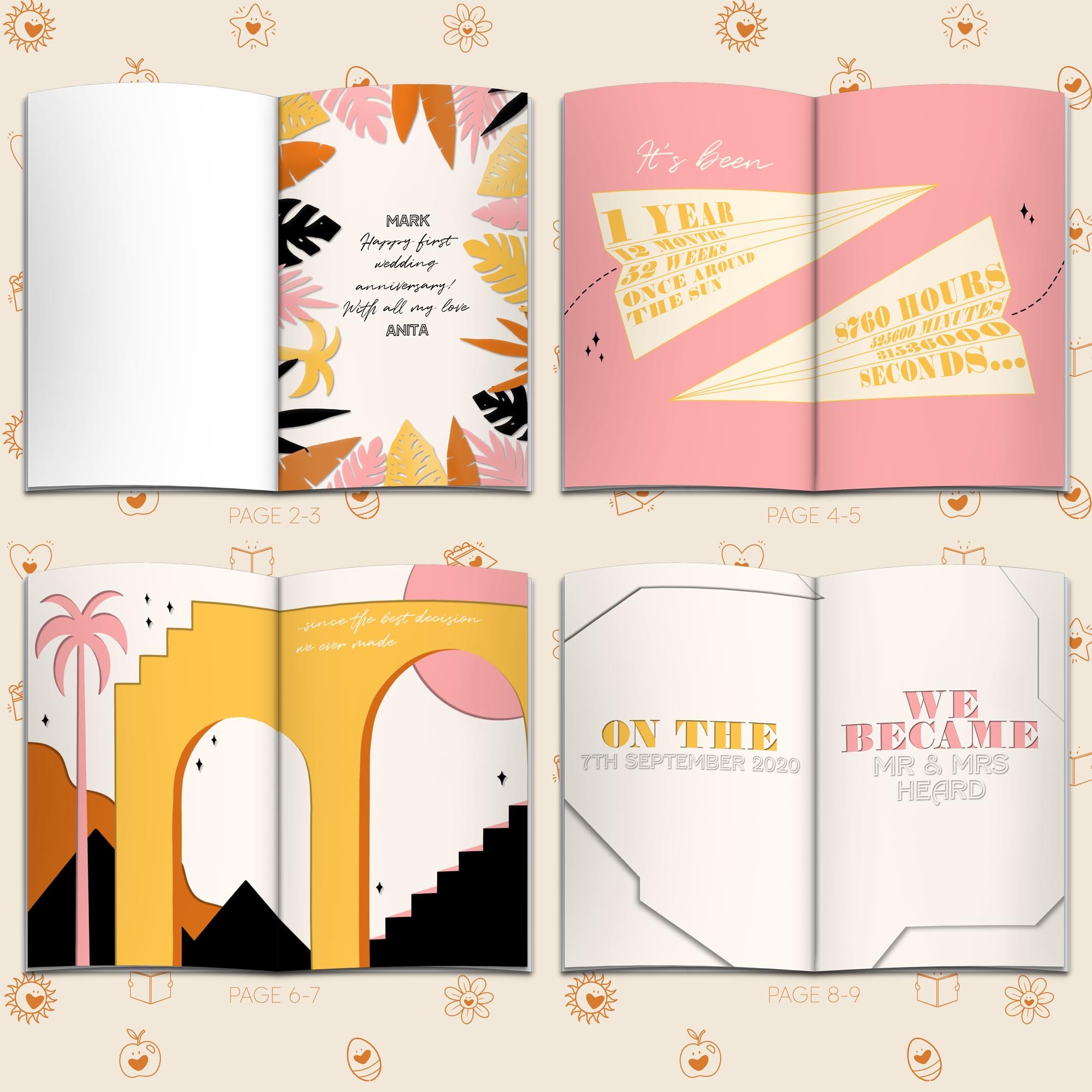 Personalised First Wedding Anniversary Book 