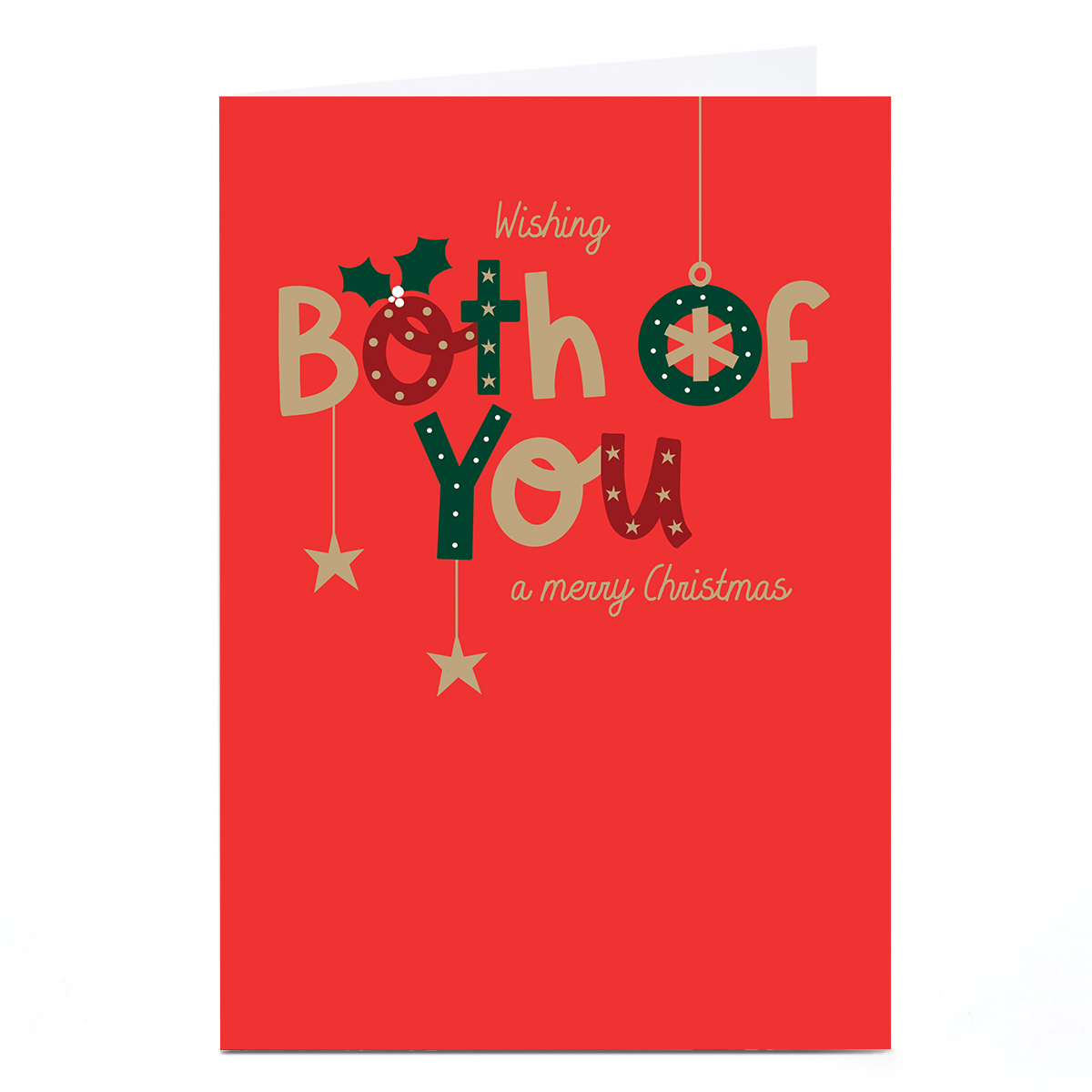 Personalised Christmas Card - Festive Bold Letters, To Both of You
