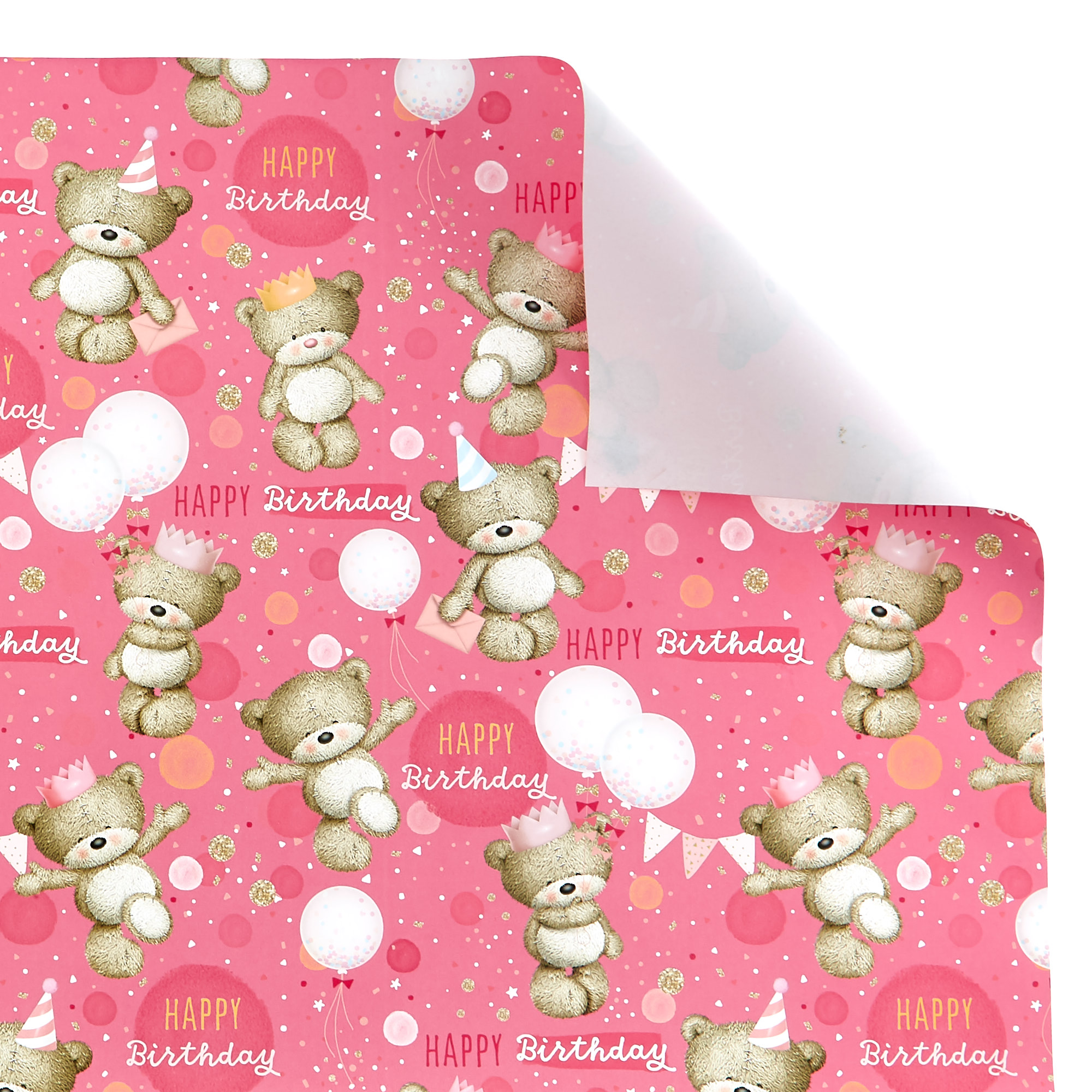 Hugs Happy Birthday Wrapping Paper - 1 Sheet