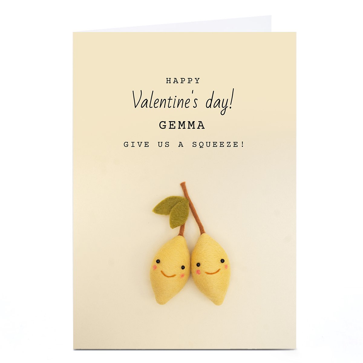 Personalised Lemon & Sugar Valentine's Day Card - Give Us A Squeeze