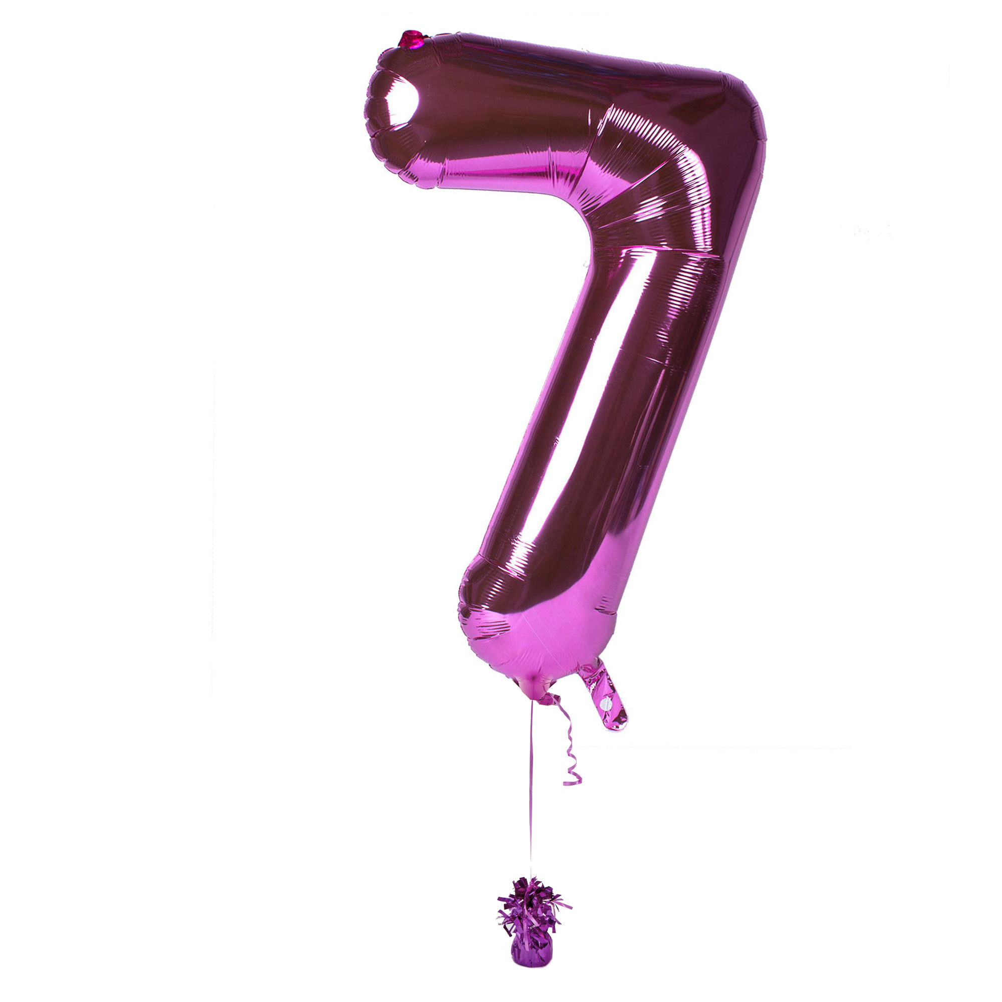 Large Pink Number 7 Inflated Balloon Arrangement 