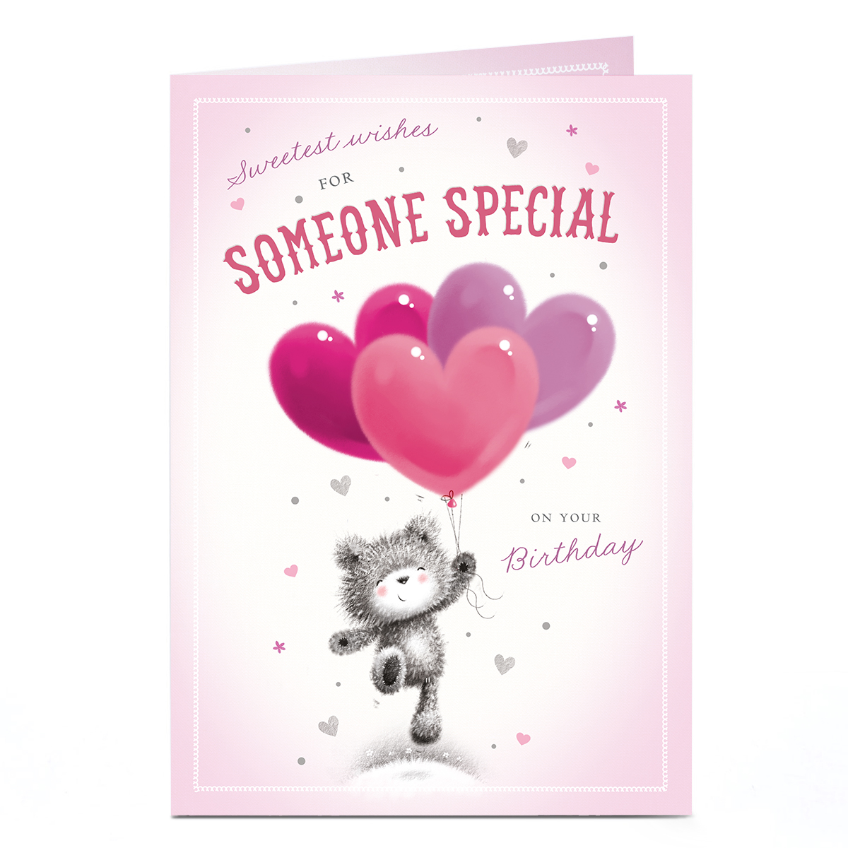 Birthday Card - Love Heart Balloons, Someone Special