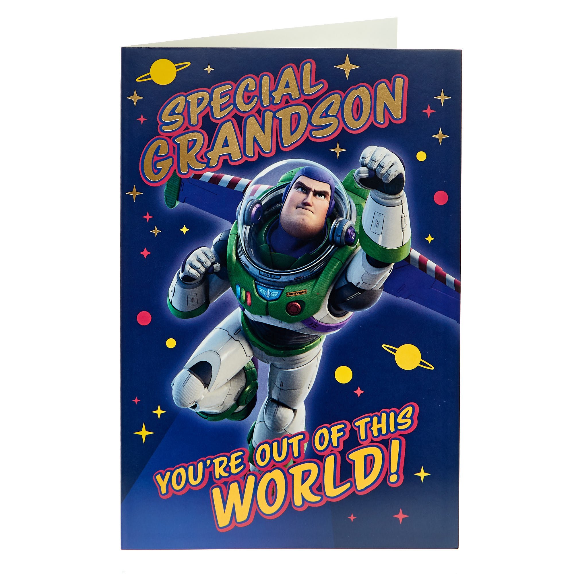 Grandson Out Of This World Buzz Lightyear Birthday Card