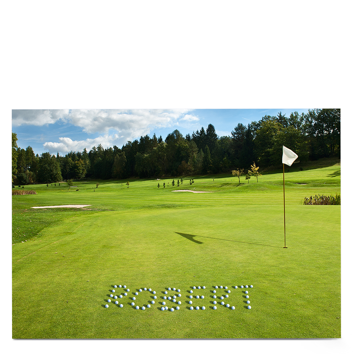 Personalised Card - Golf Course, Golf Balls