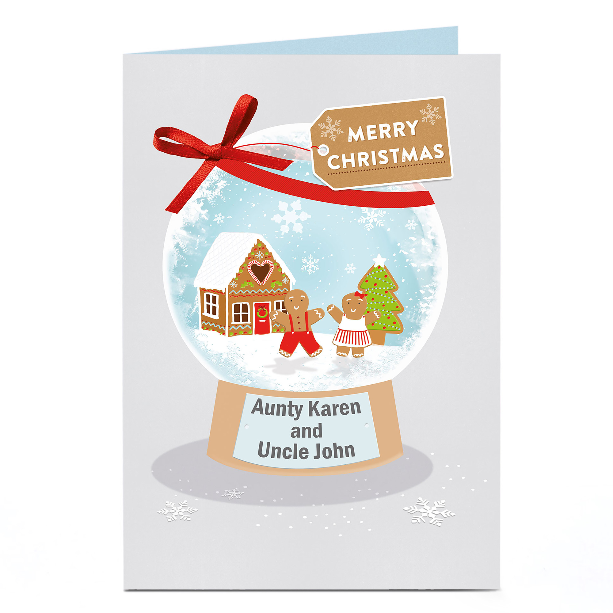 Personalised Christmas Card - Gingerbread Snow Globe