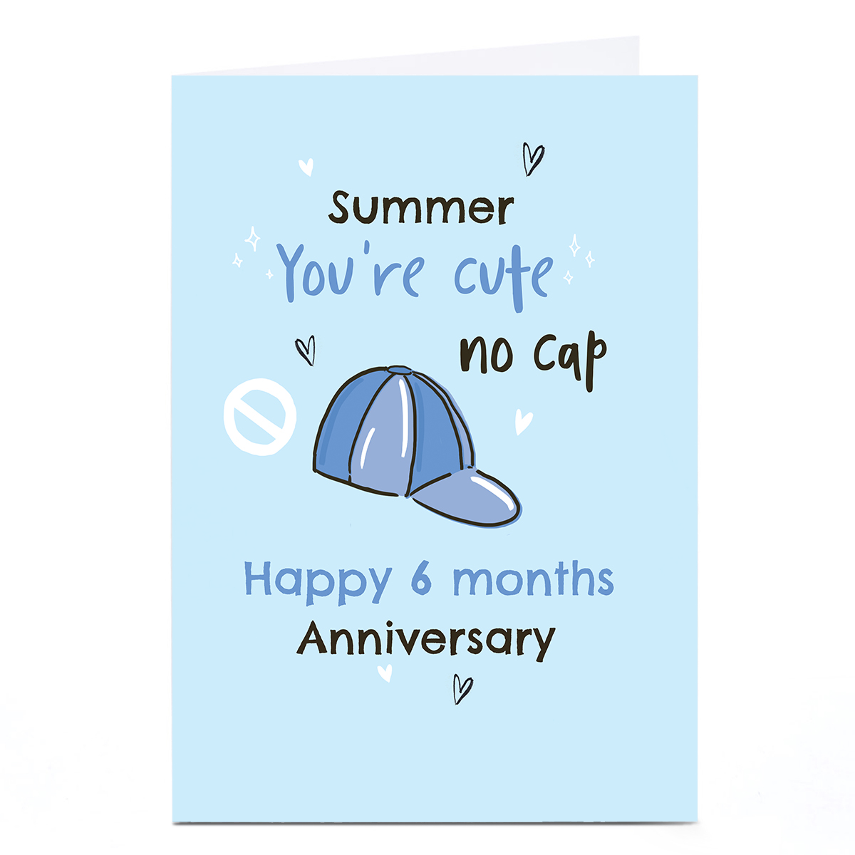 Personalised Anniversary Card - You're Cute No Cap
