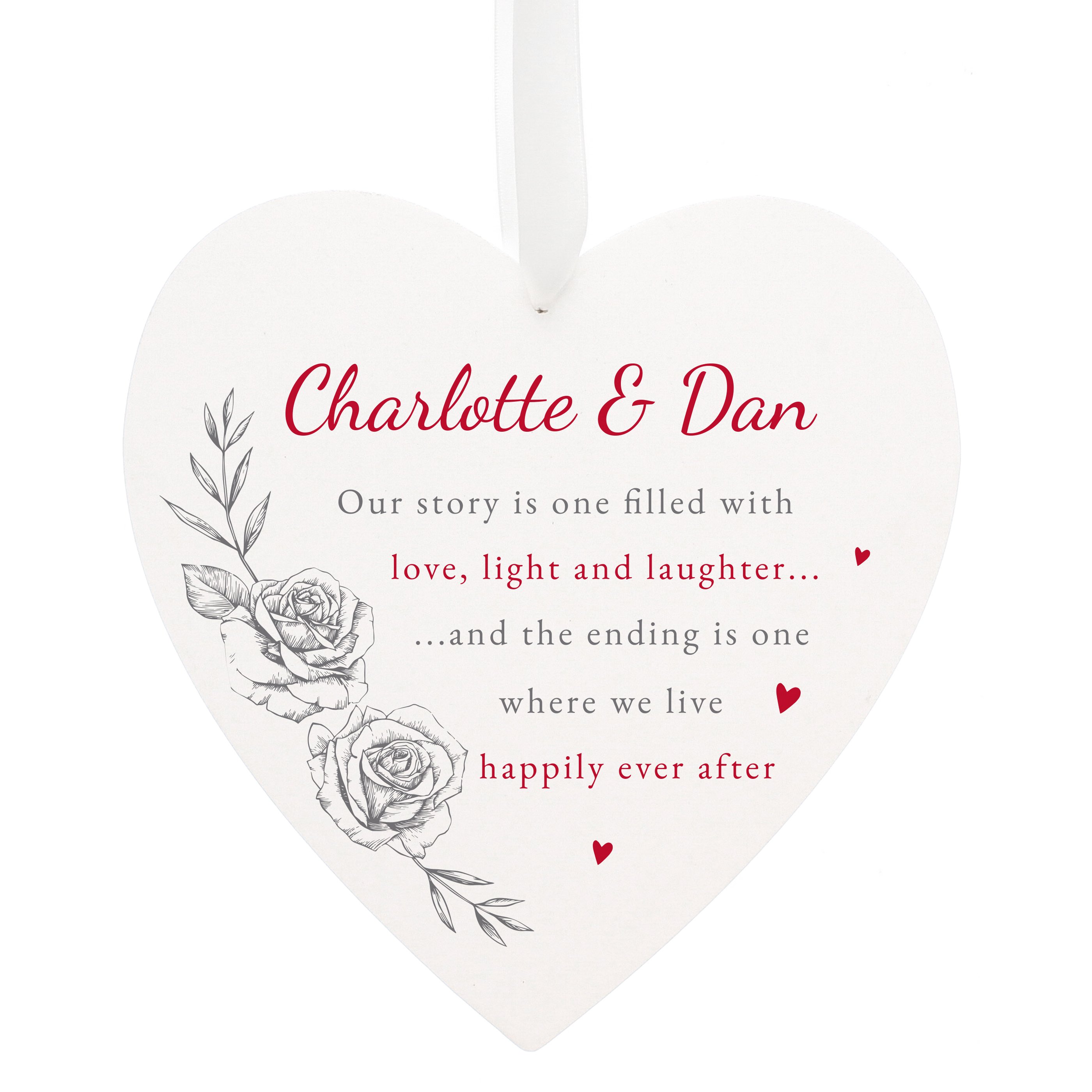 Buy Personalised Happily Ever After Large Hanging Heart For Gbp 14 99