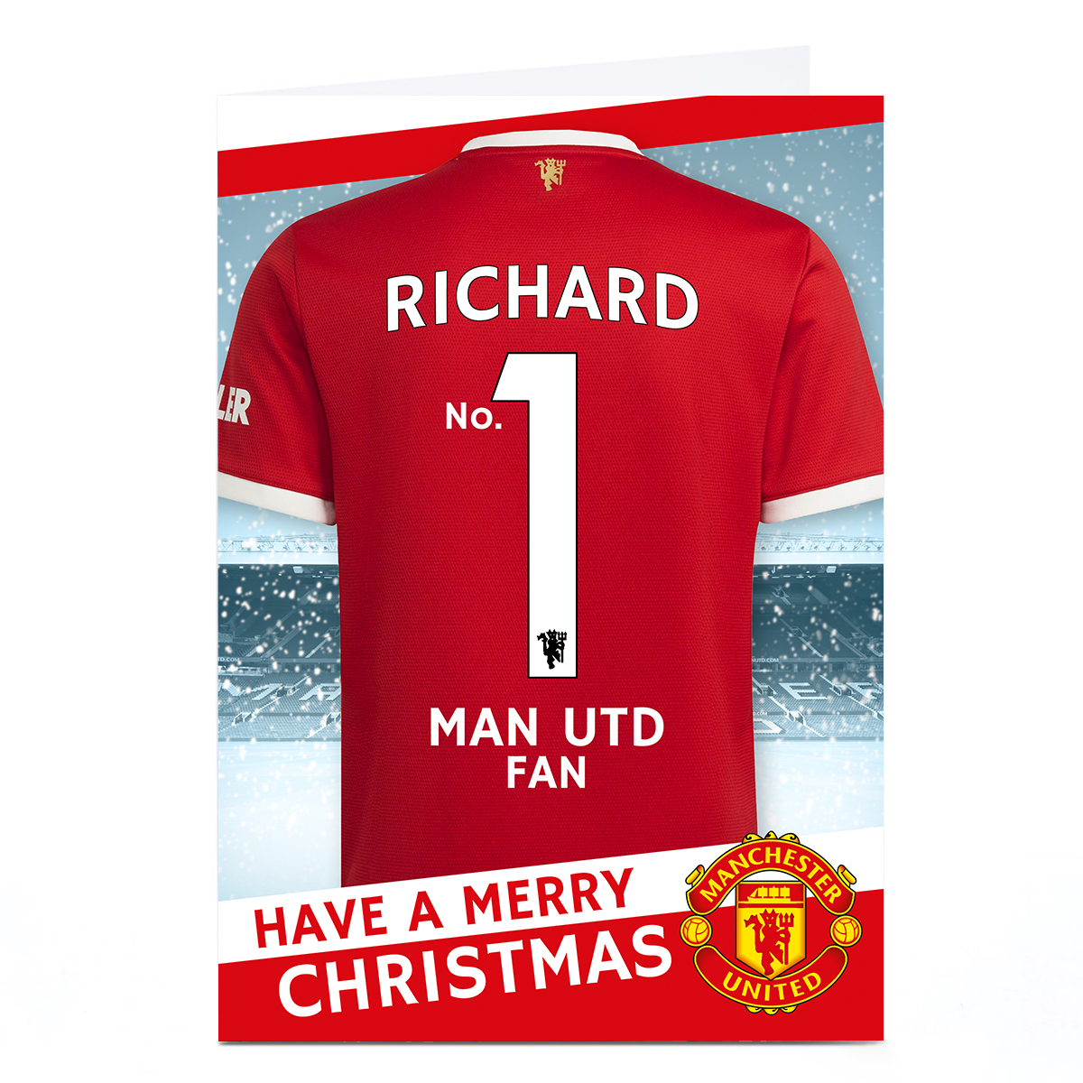 Personalised Manchester United Christmas Card - Club Kit