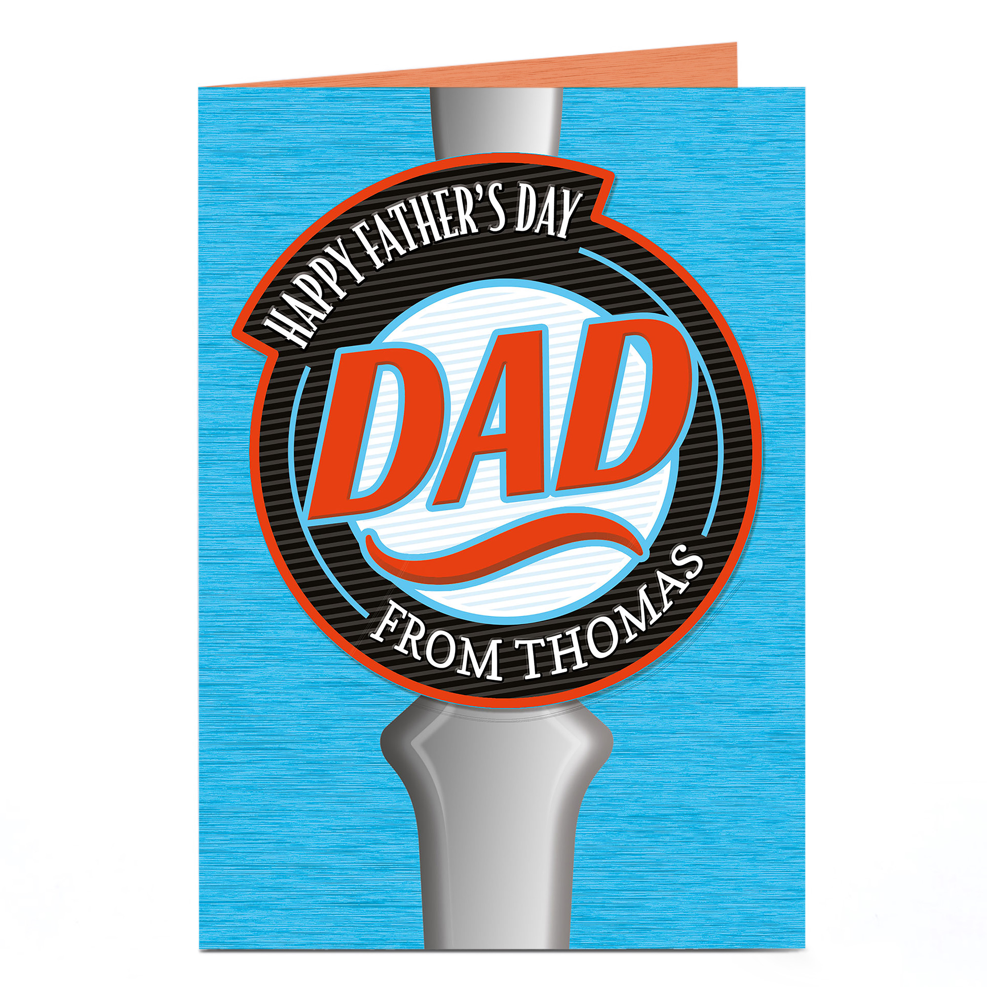 Personalised Father's Day Card - Beer Tap Label