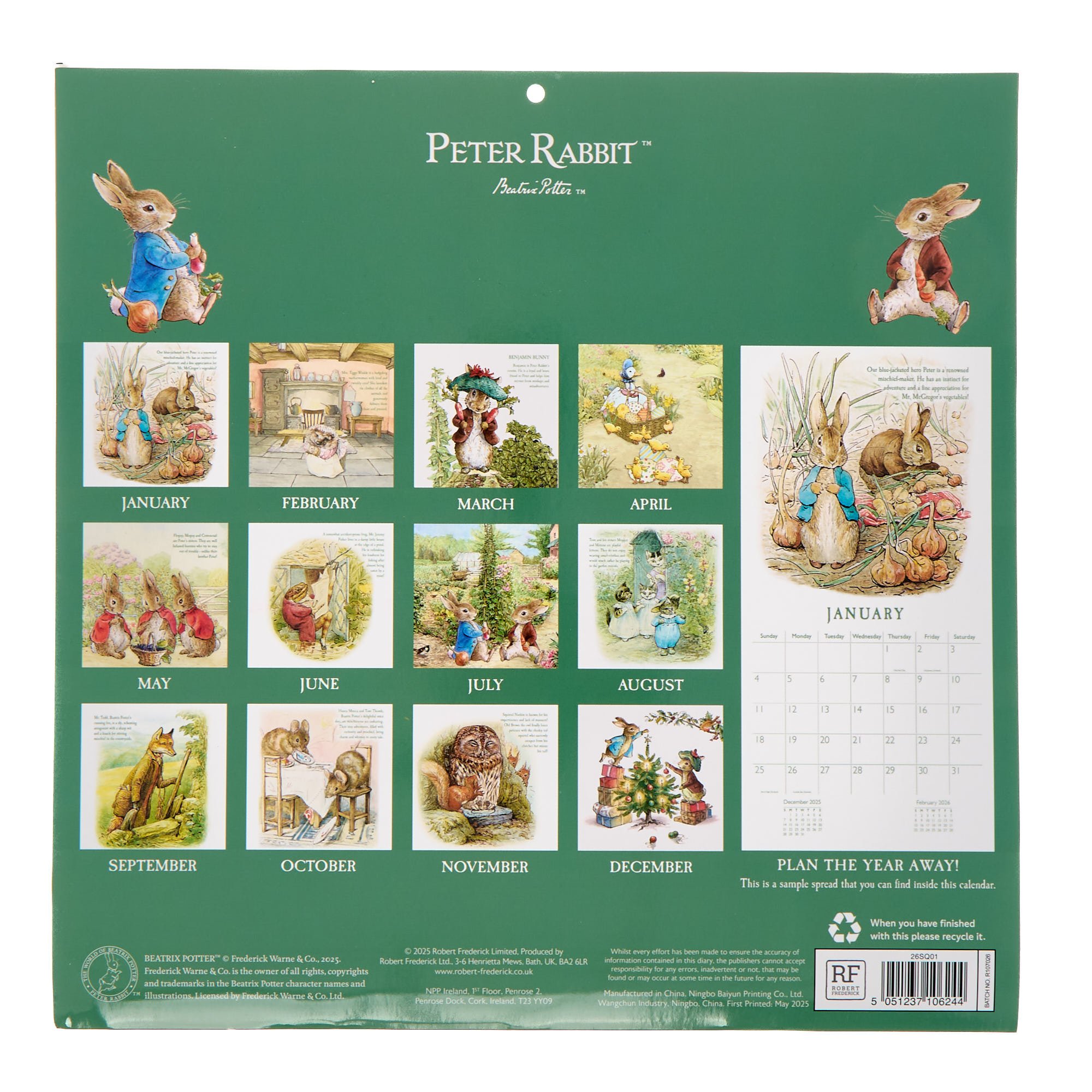 The World of Peter Rabbit 2026 Square Wall Calendar