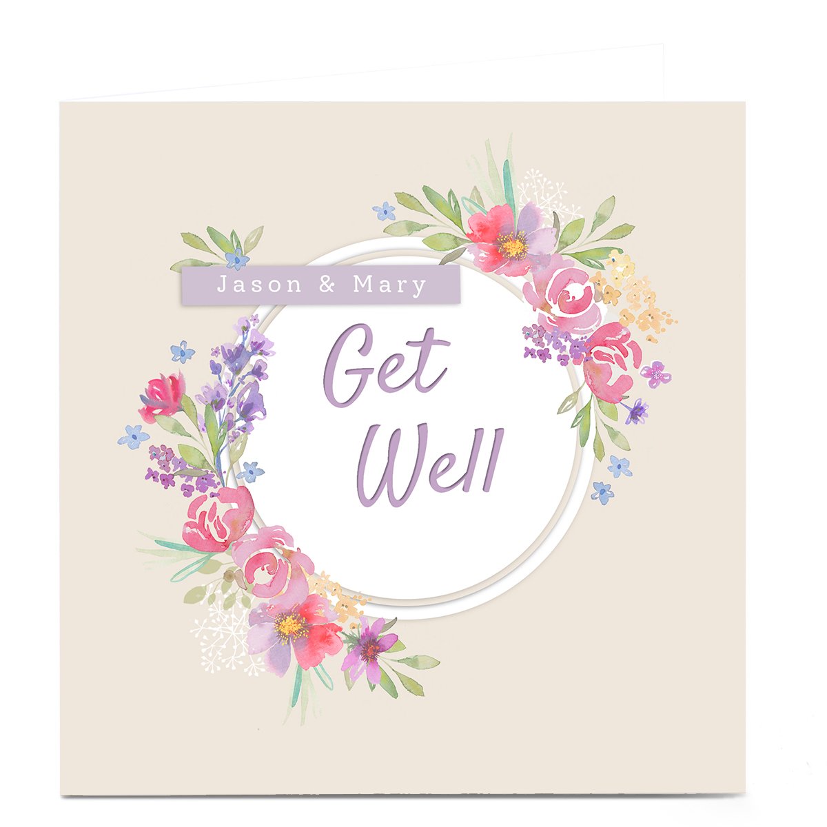 Personalised Kerry Spurling Get Well Soon Card - Floral