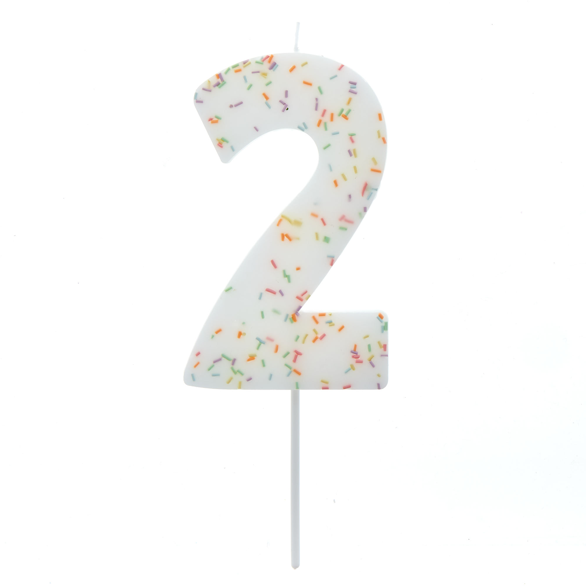 Jumbo Number '2' Sprinkle Candle 