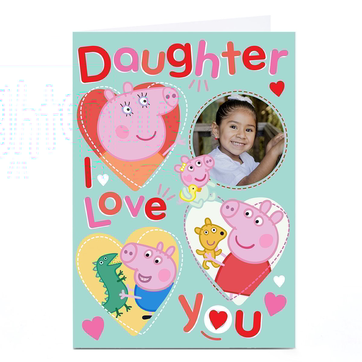 Photo Peppa Pig Valentine's Day Card - Love You Hearts, Daughter