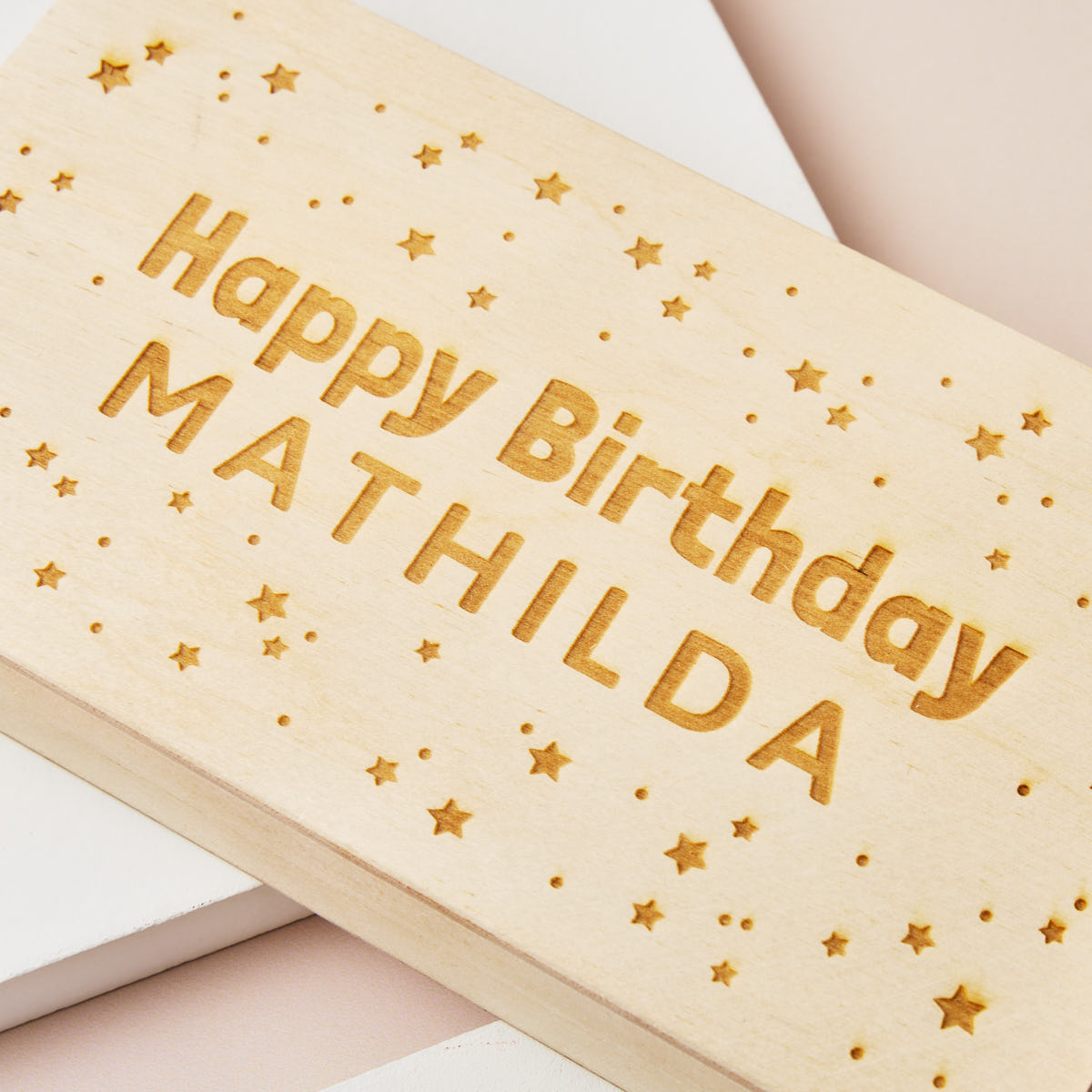 Personalised Wooden Happy Birthday Gift Holder
